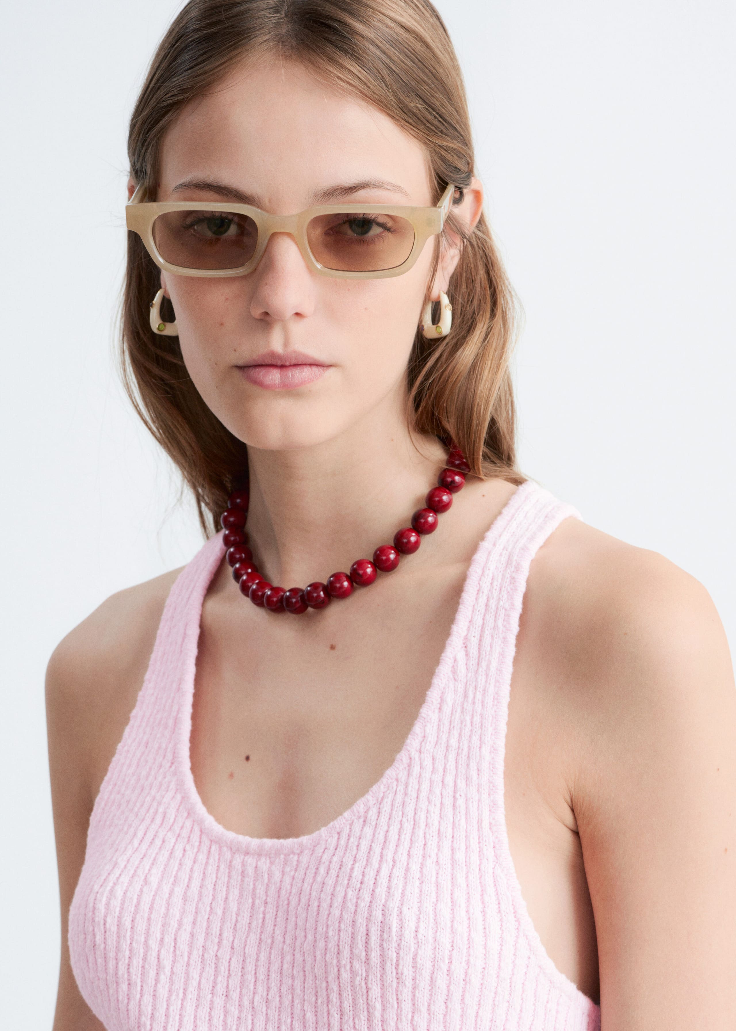Cotton Racerback Top - Pink - Lookbook
