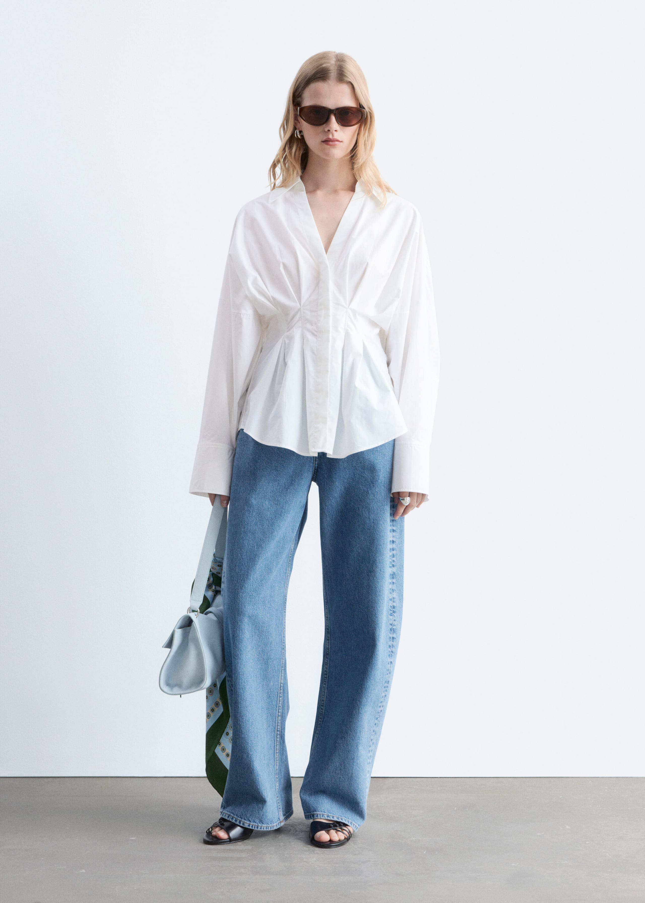 Fitted-Waist Cotton Shirt - White - Lookbook