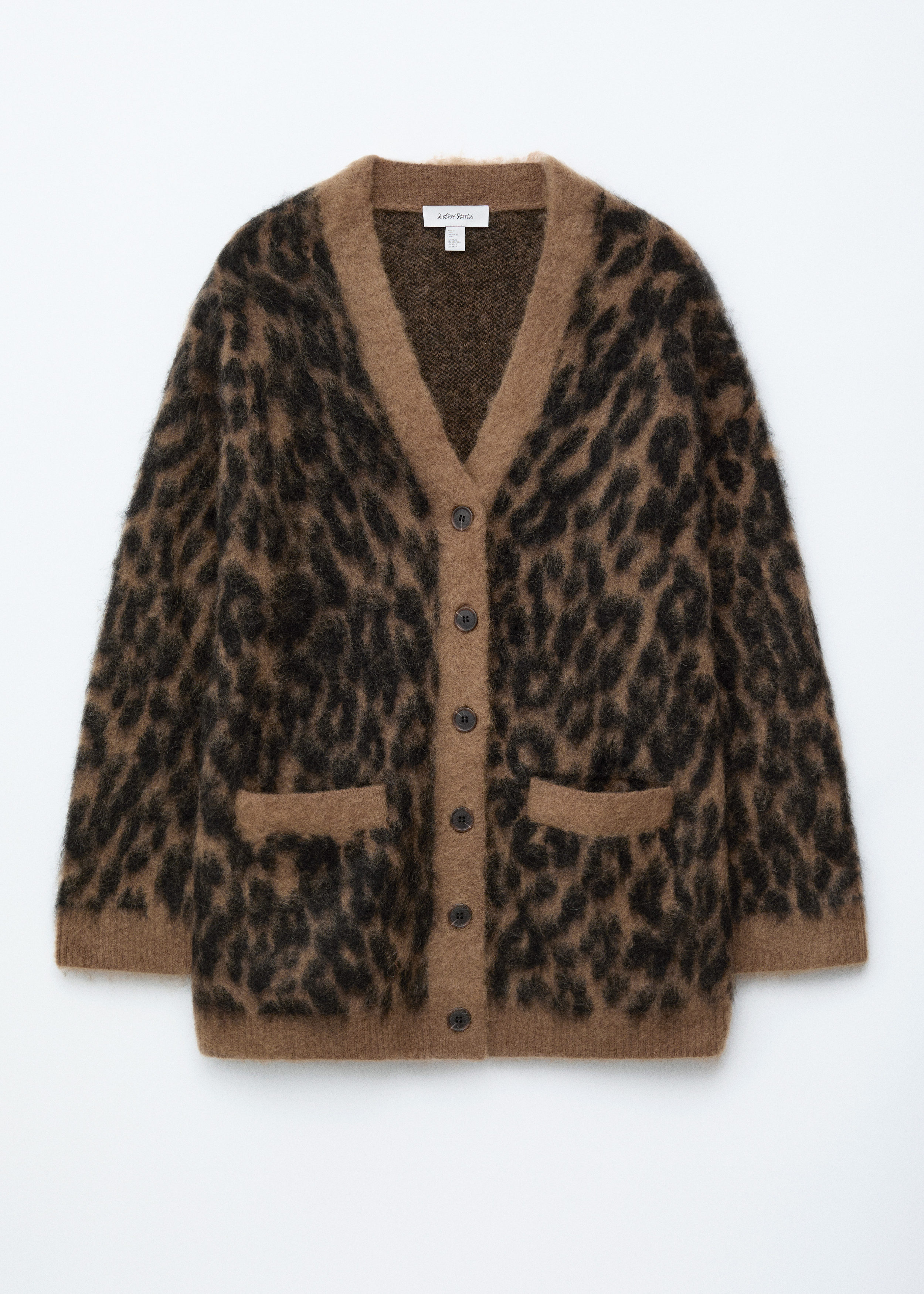 トップス LEOPARD HEAVY MOHAIR CARDIGAN OPICLOTH Leopard Mohair V-Neck Cardigan