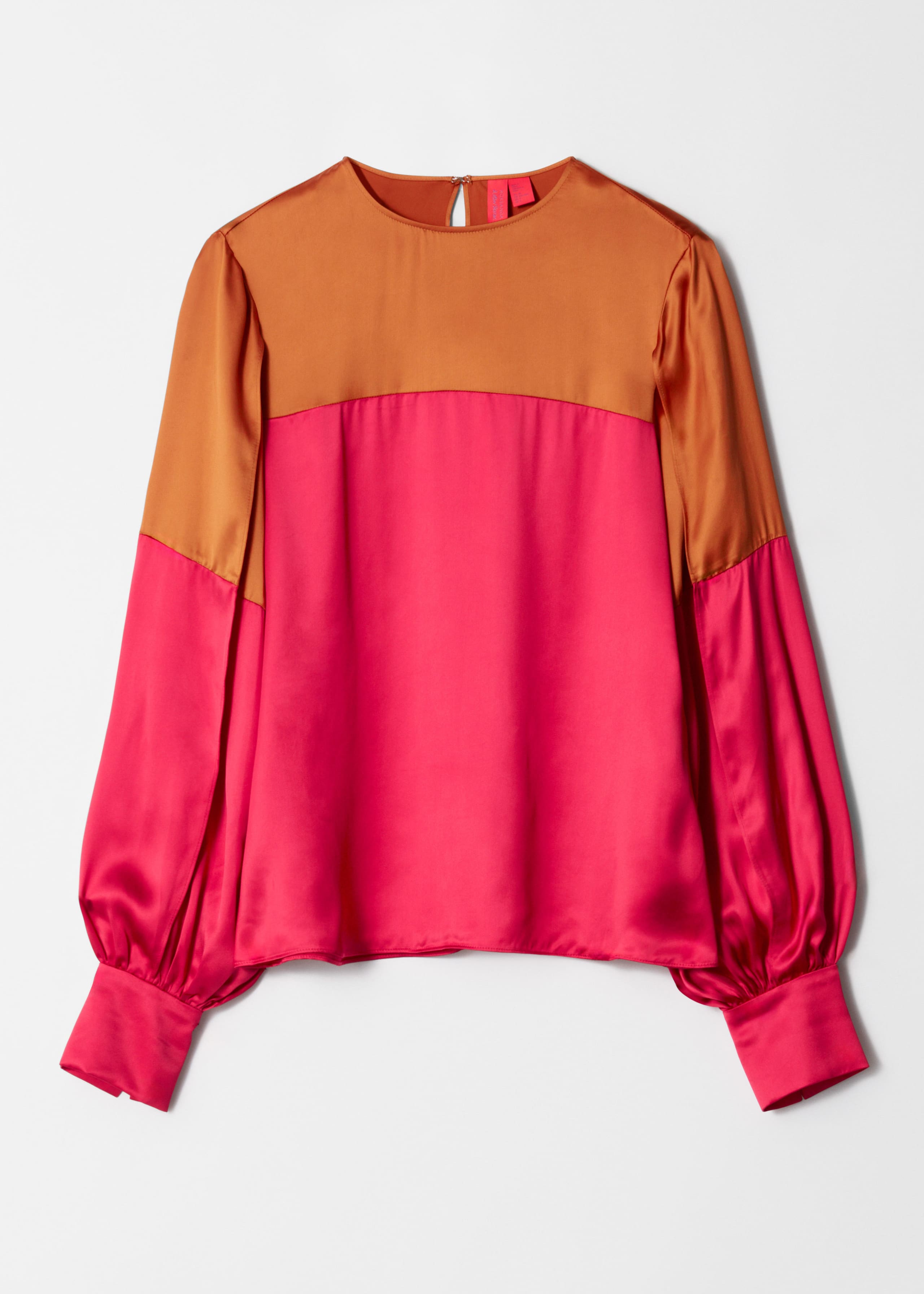 Image of Satinbluse in Colour-Block-Optik