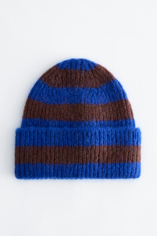 Wool Blend Beanie - Blue/Brown/Red/Burgundy/Blue/Beige/Beige/Lilac - 1