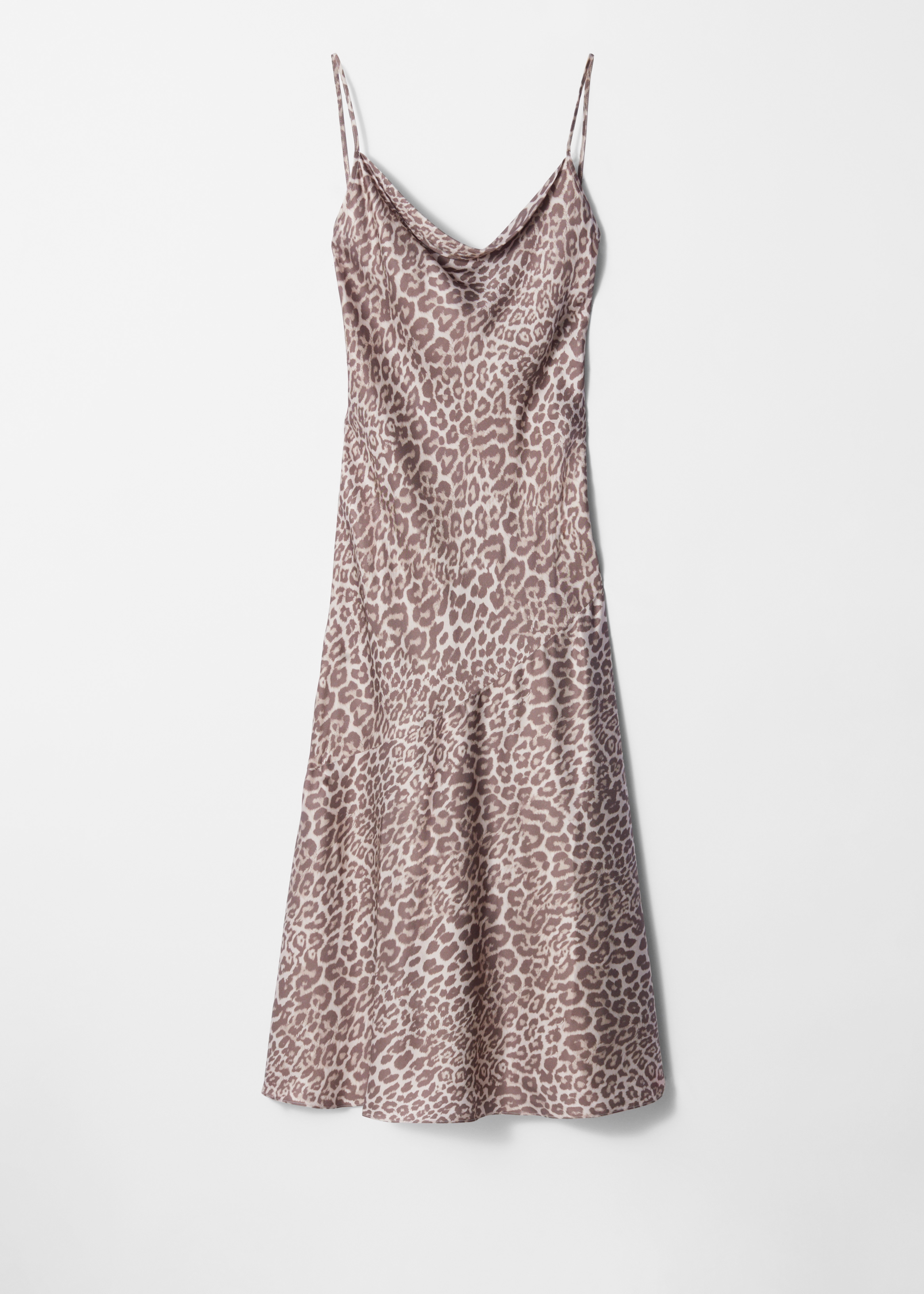 Abito sottoveste midi in raso - Stampa con motivo leopardato/Lilla