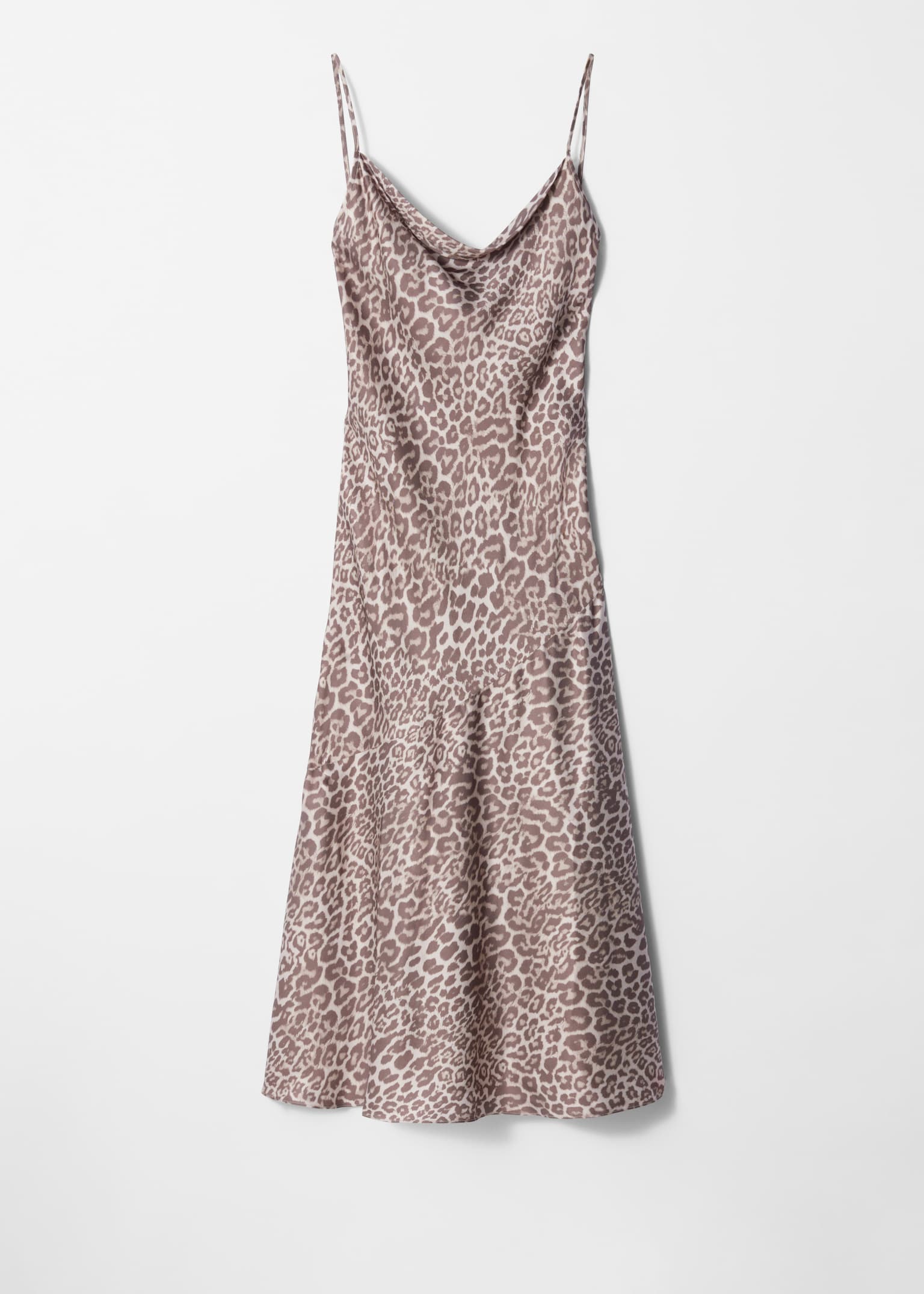 Midi-Trägerkleid aus Satin - Leopardenmuster
