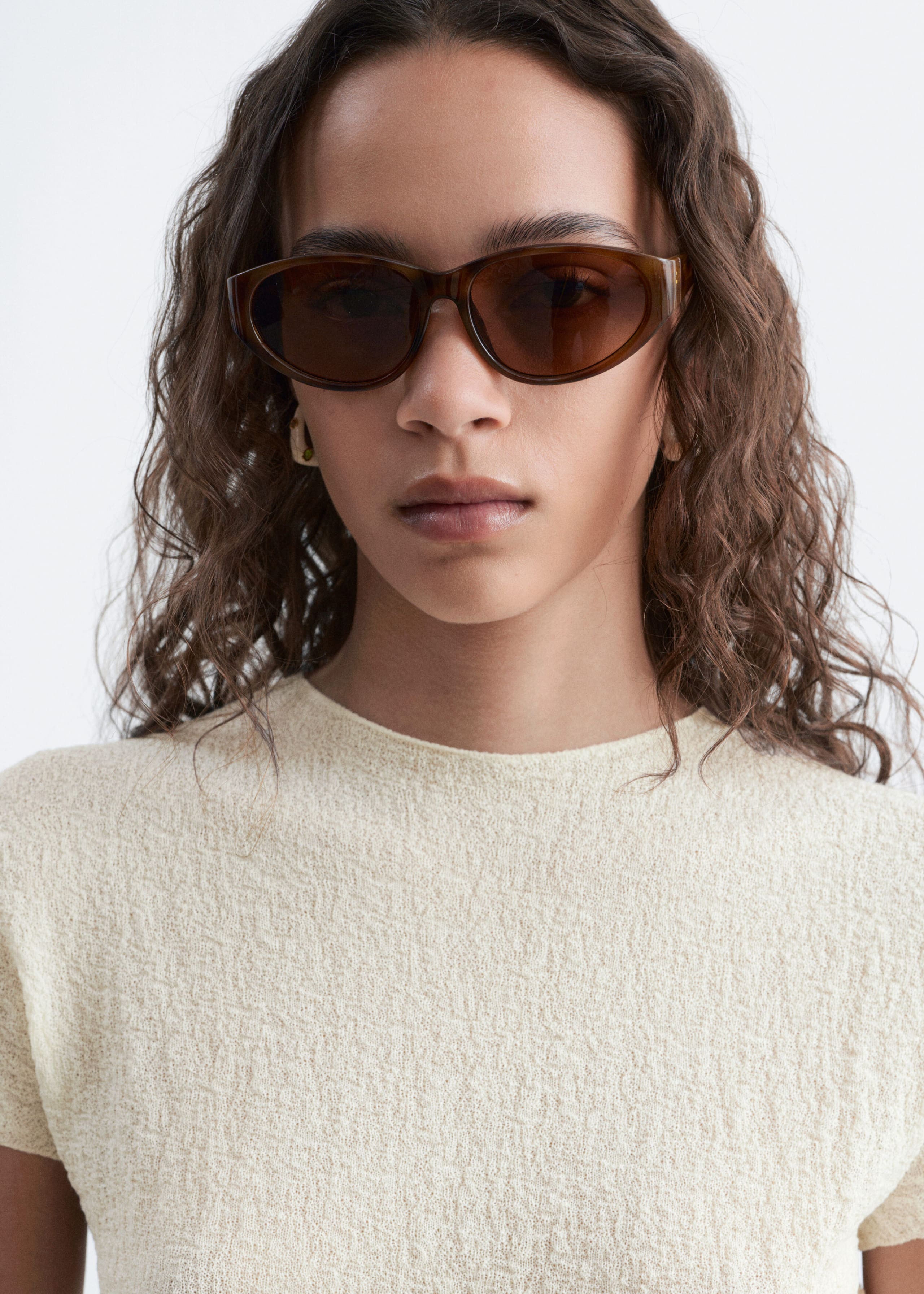 Mock-Neck Top - Off White - Lookbook