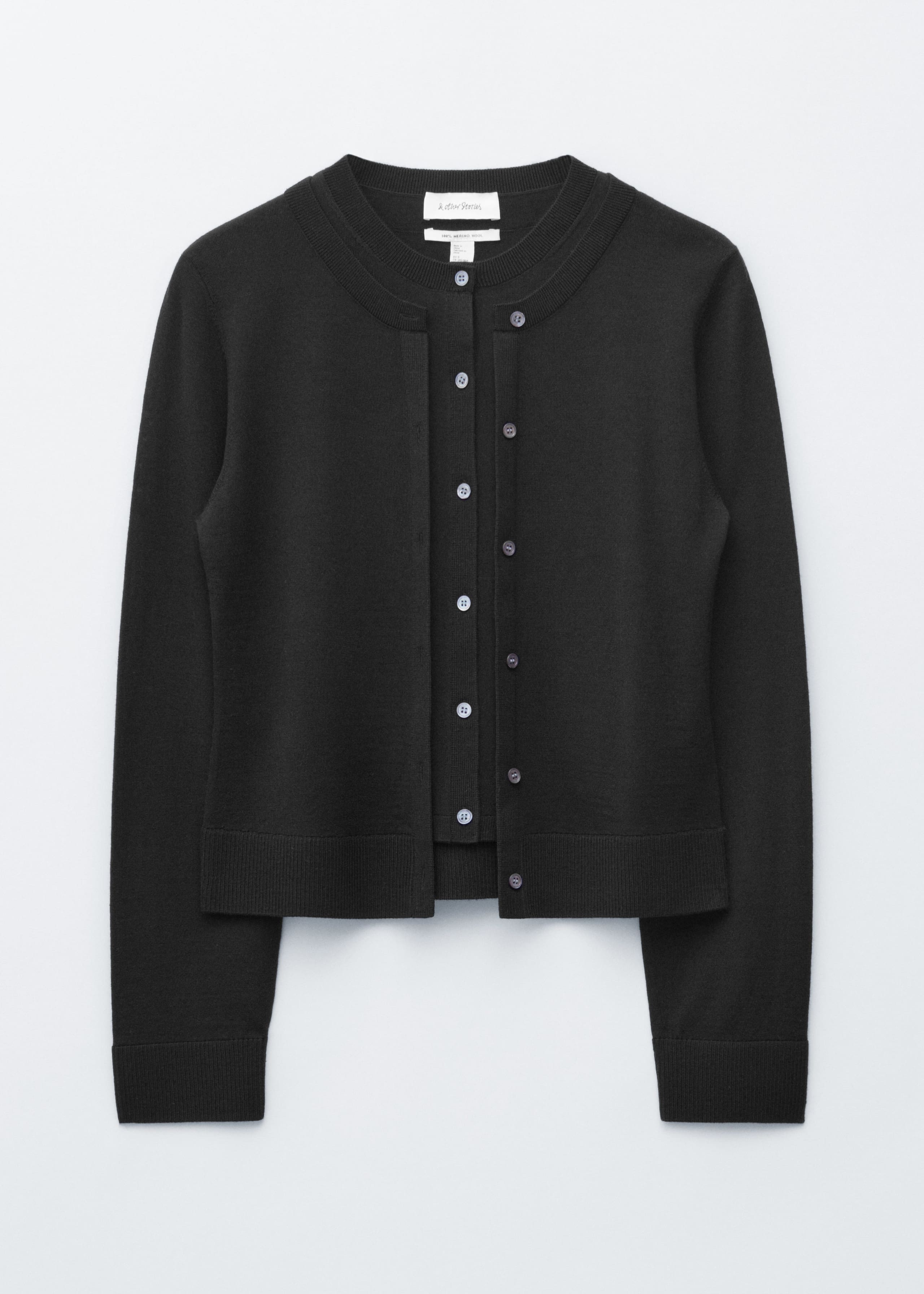 Image of Double-Layer Wool Cardigan