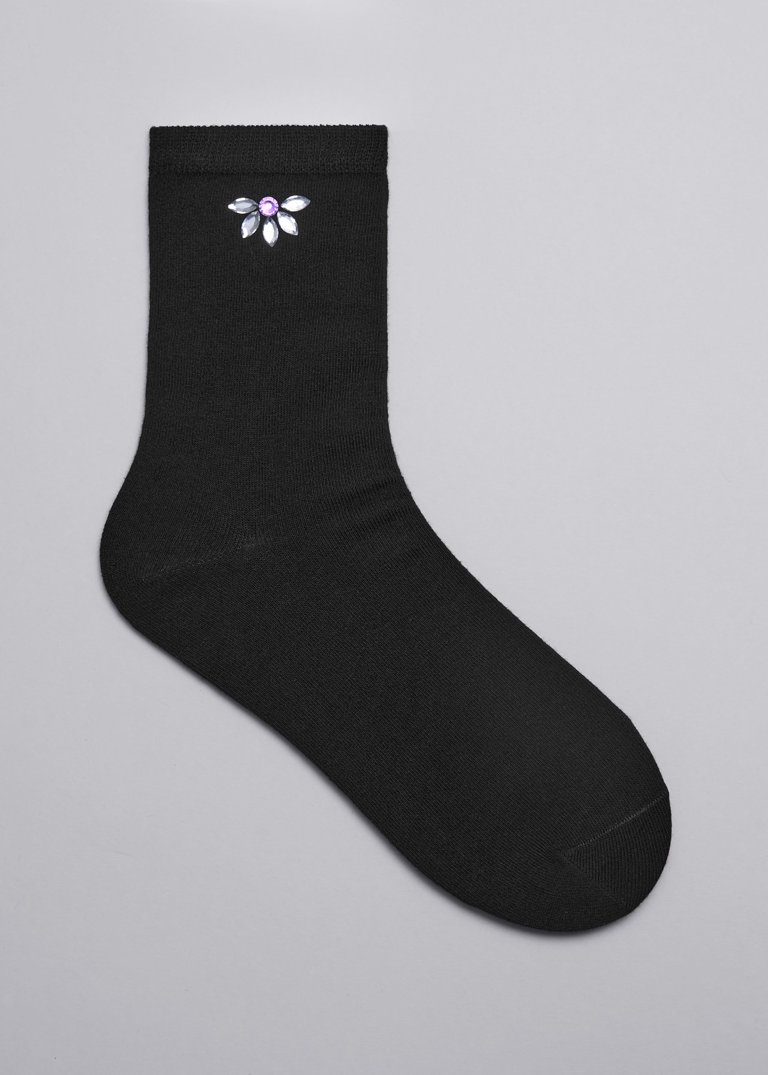 Rhinestone Socks - Black - Still Life
