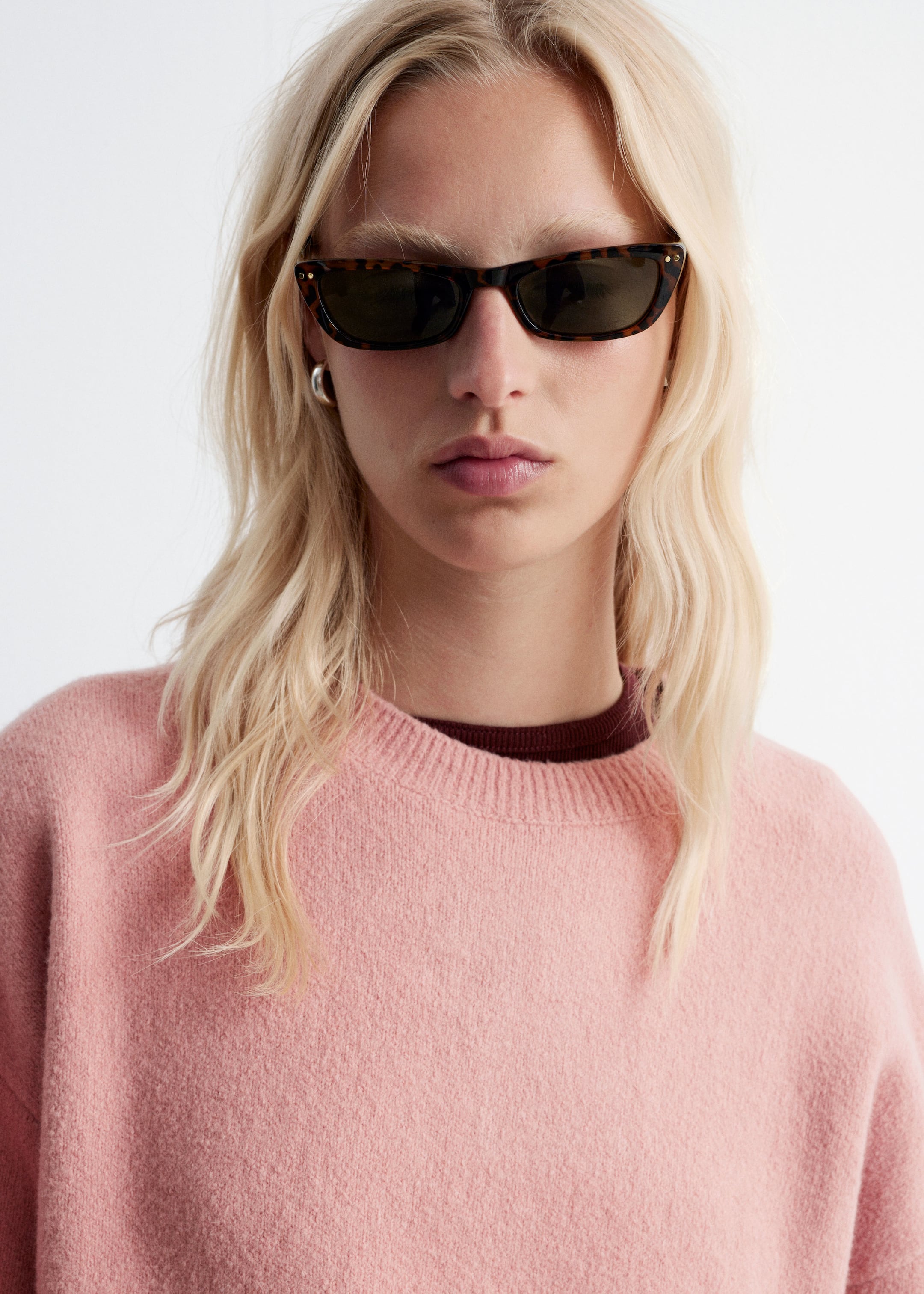 Visa större bild: Stickad tröja med avslappnad passform - Gammelrosa - DAM | H&M SE 3