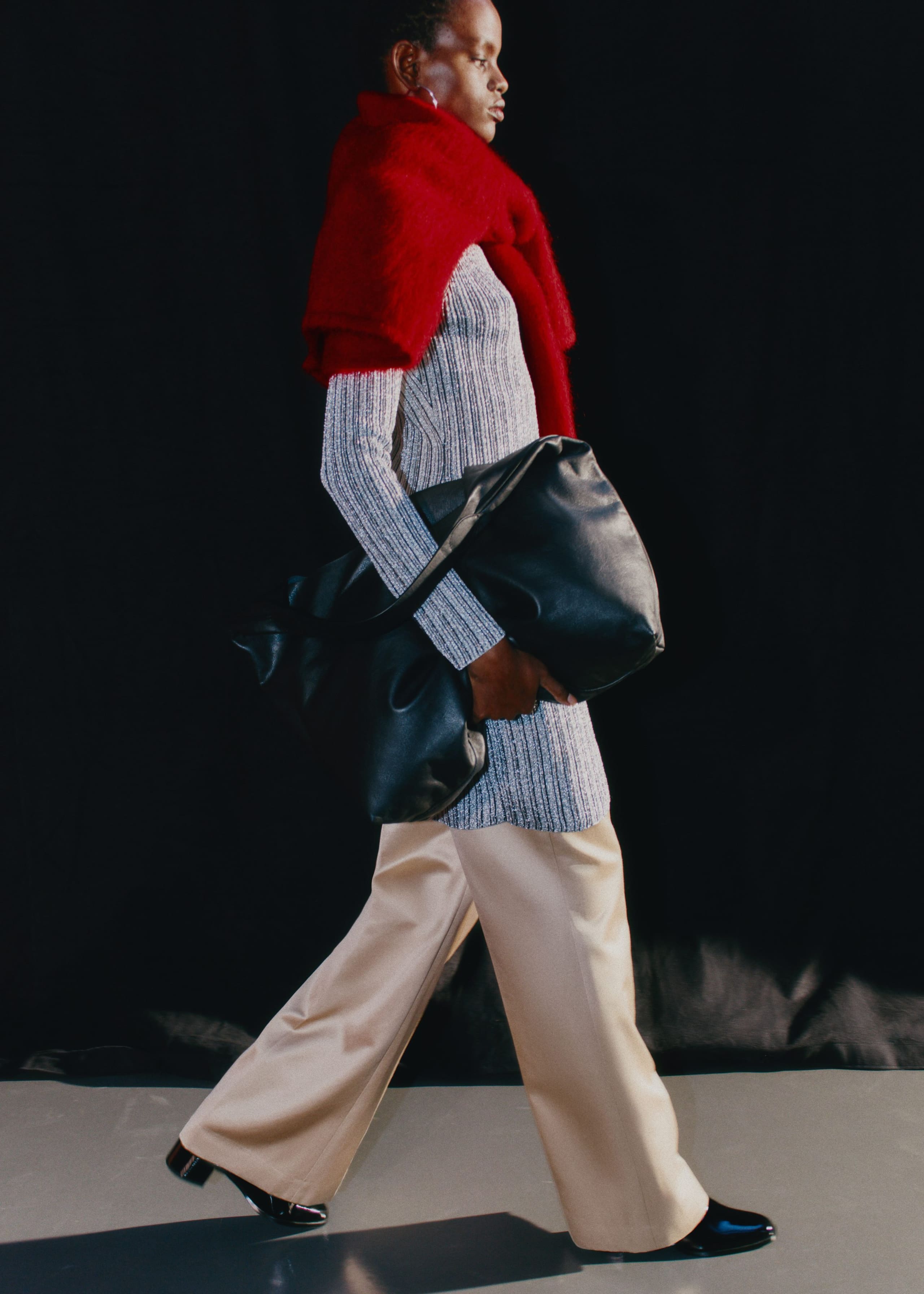 Image of Long-Sleeve Rib-Knit Mini Dress