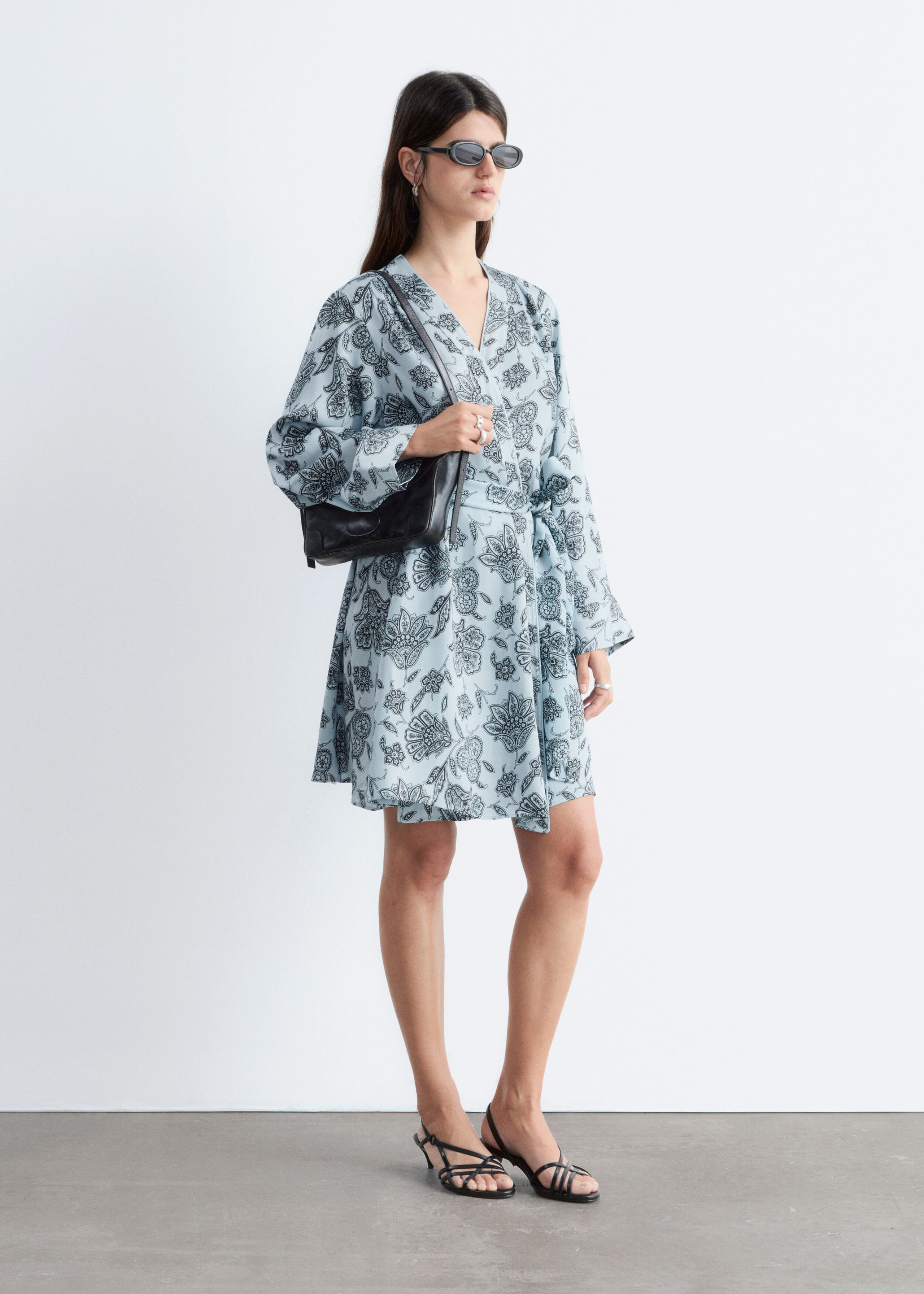 Image of Floral Wrap Mini Dress