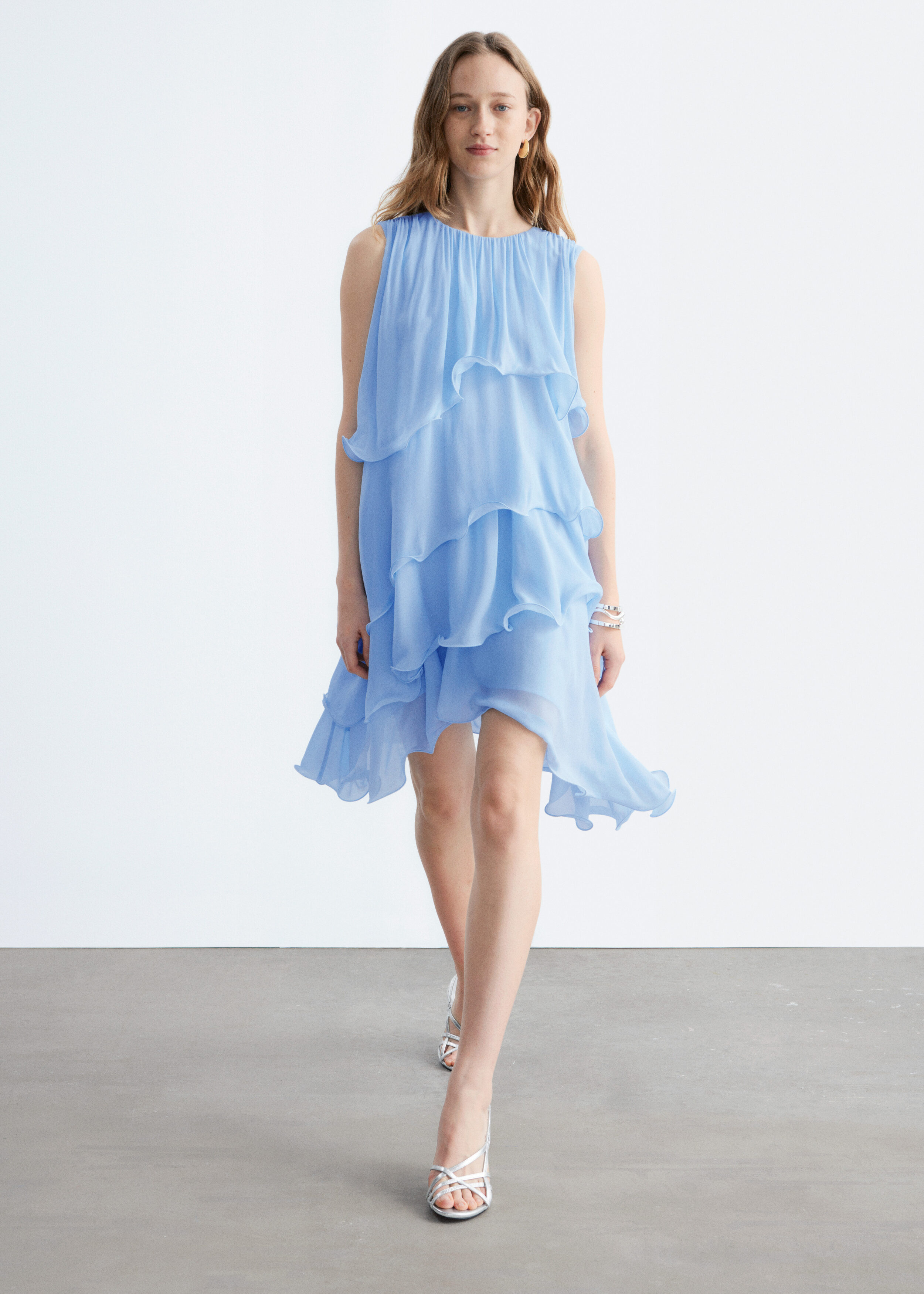 Sleeveless Frill Mini Dress - Light Blue - & Other Stories US