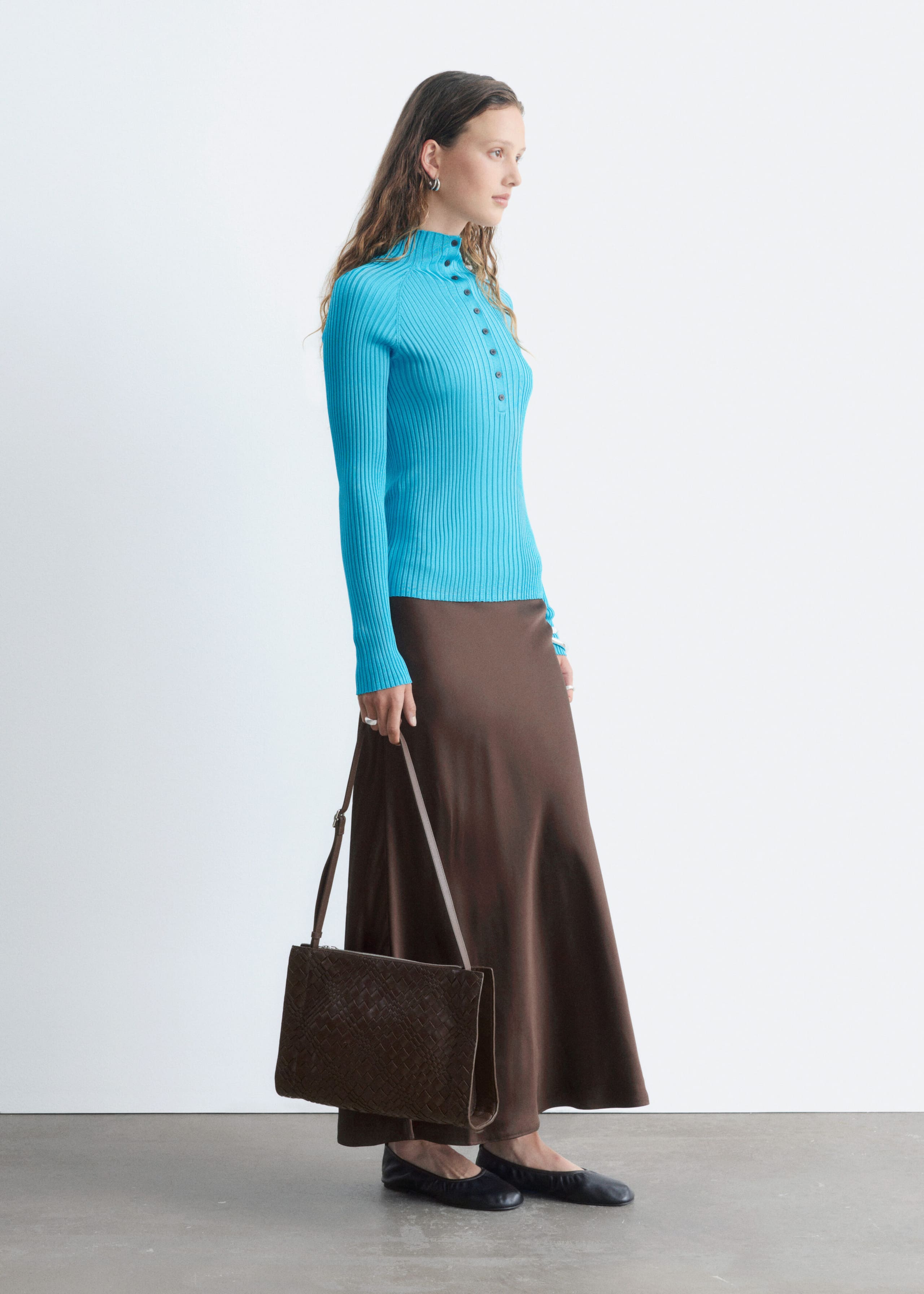 Rib-Knit Top - Turquoise - Lookbook