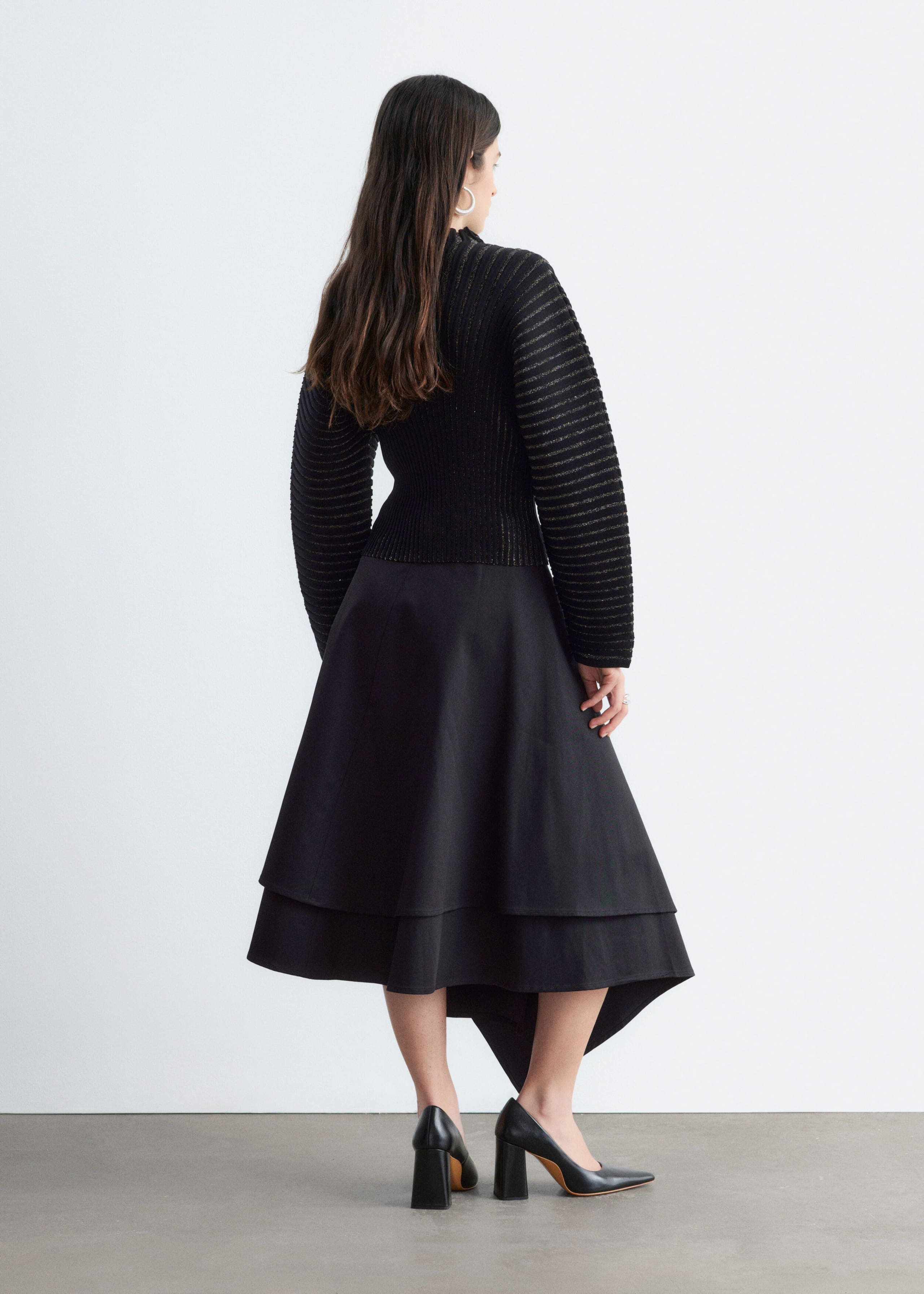 Silver-Rib Jumper - Black/Grey - Lookbook