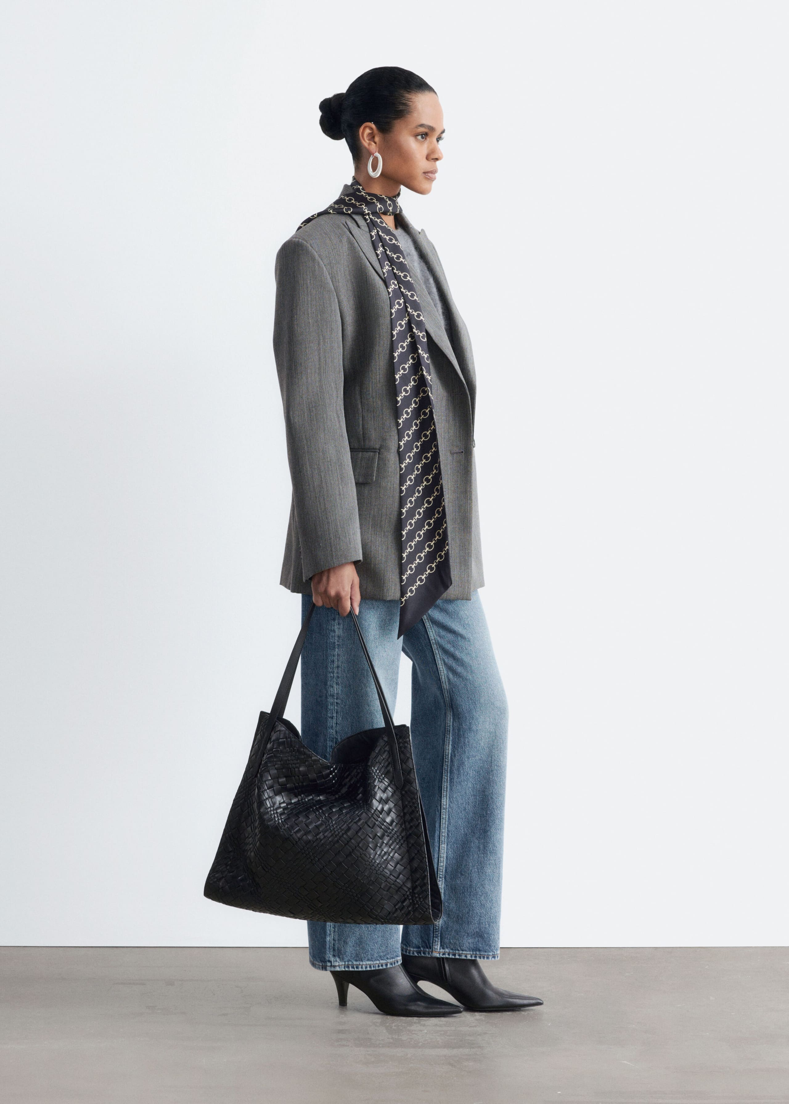 Fitted Wool Blazer - Grey - Lookbook