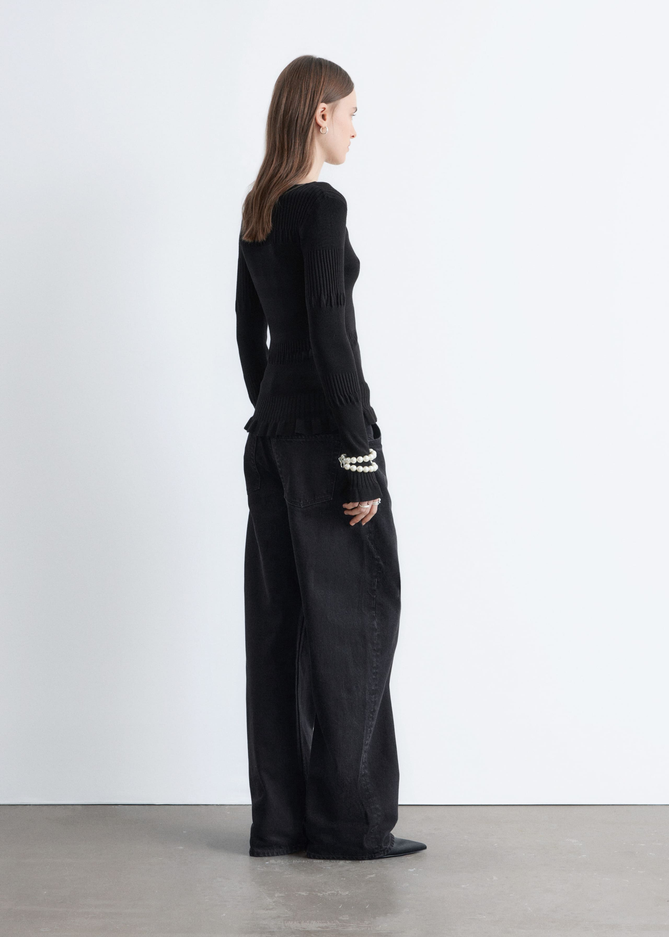 Image of Long-Sleeve Ribbed Top