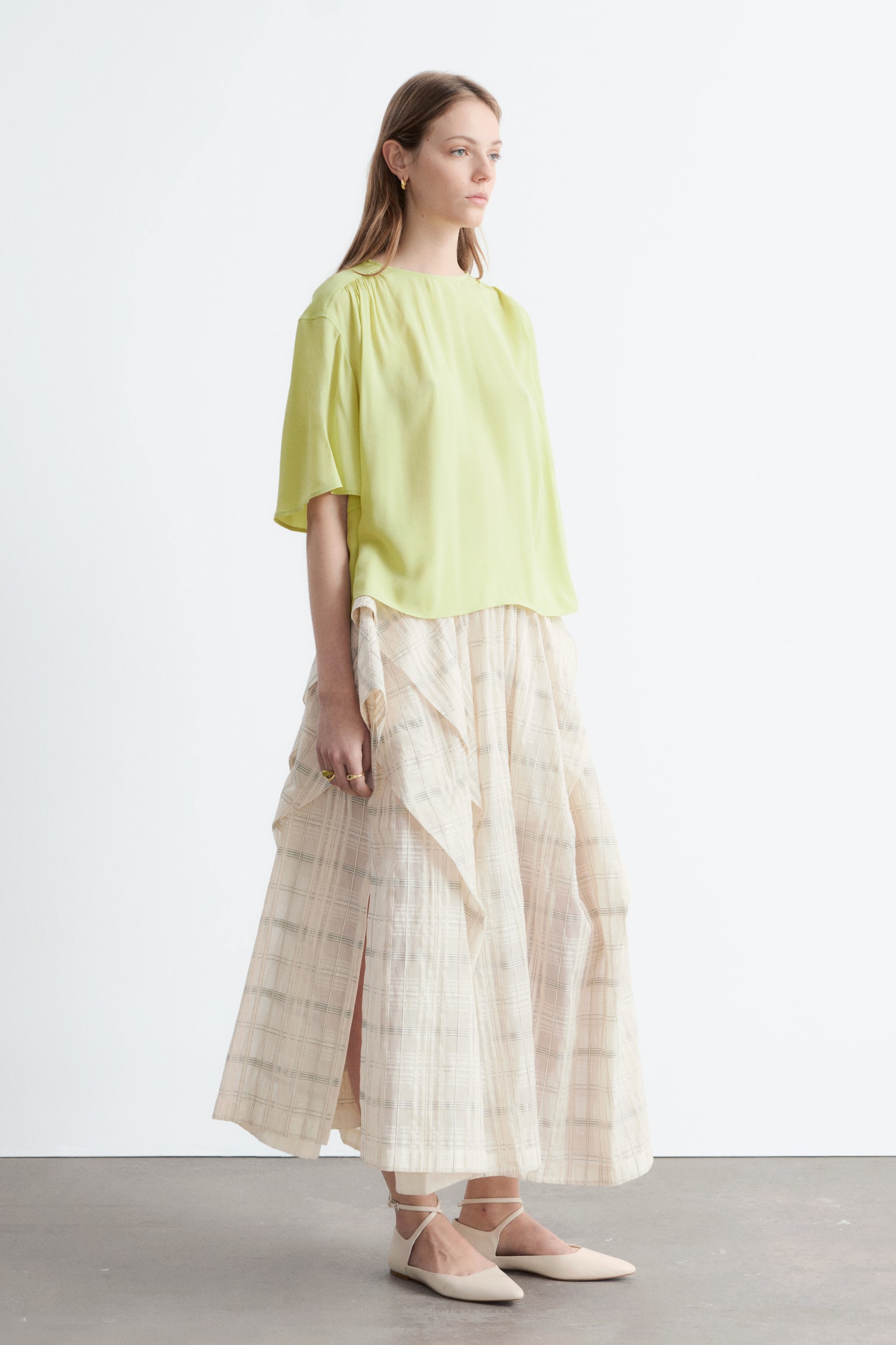 Gathered Crepe Blouse - 6