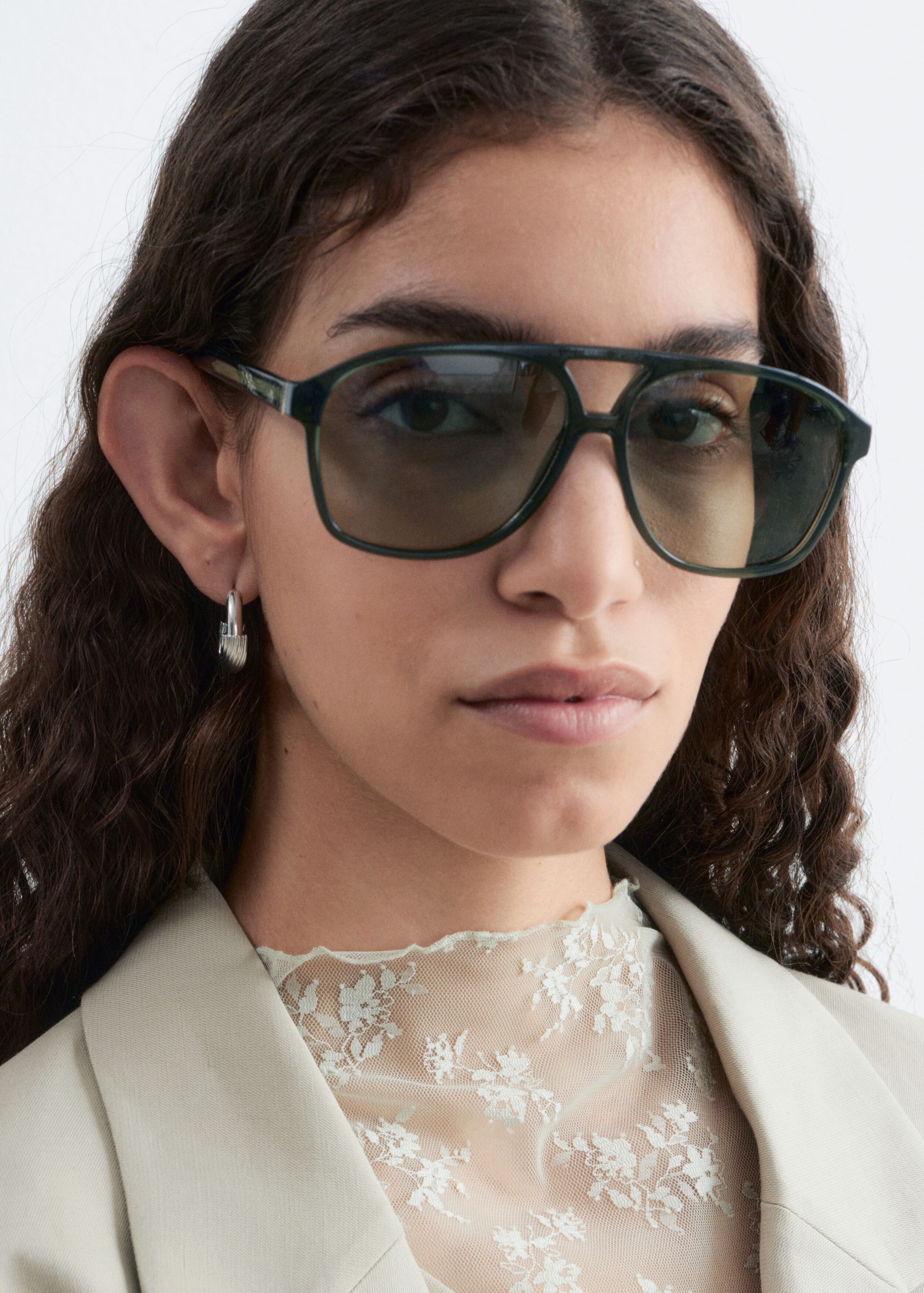 Image of Oversized Aviator Sunglasses