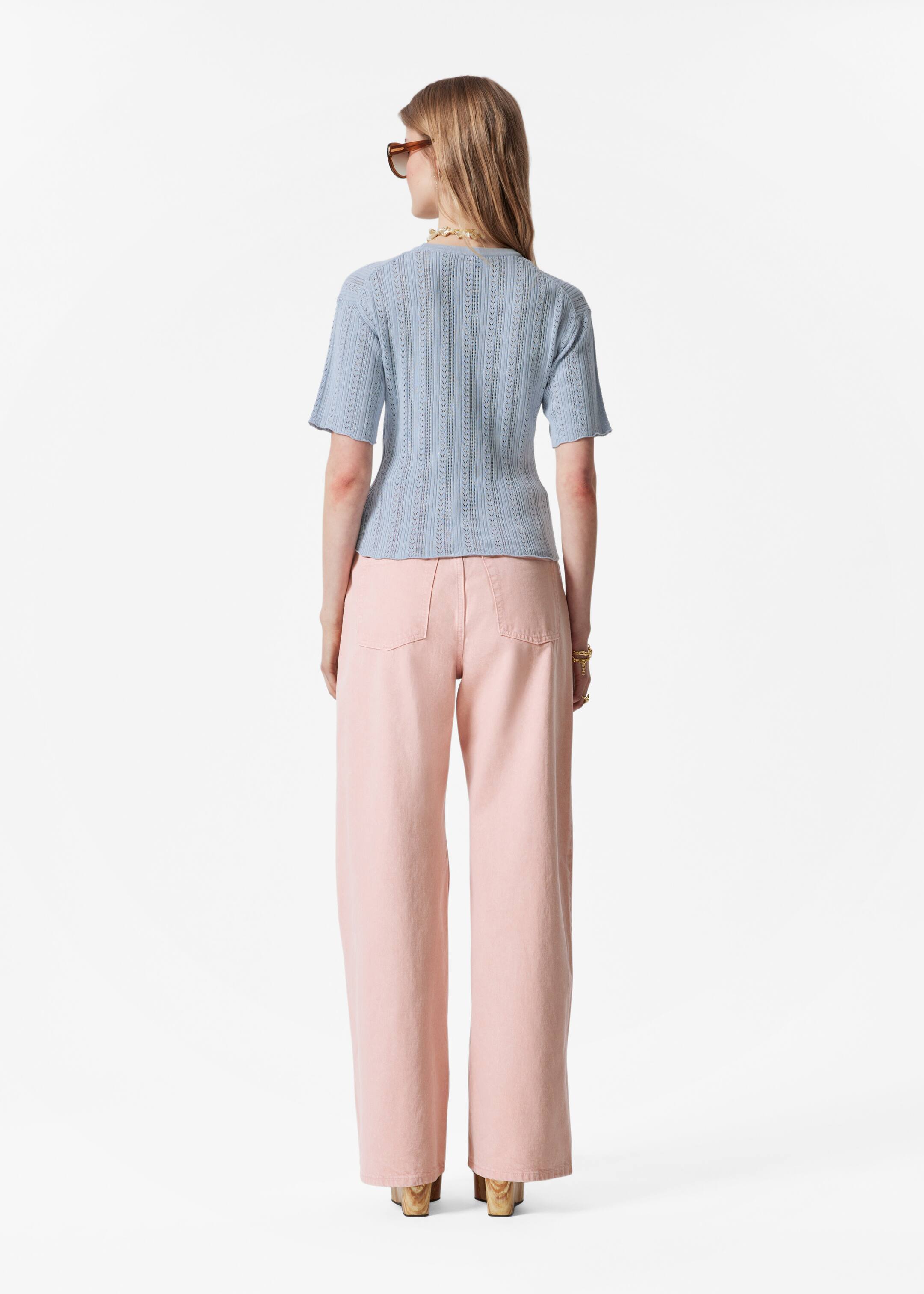 Visualizza immagine più grande: T-shirt in maglia pointelle - Blu polvere - DONNA | H&M IT 4