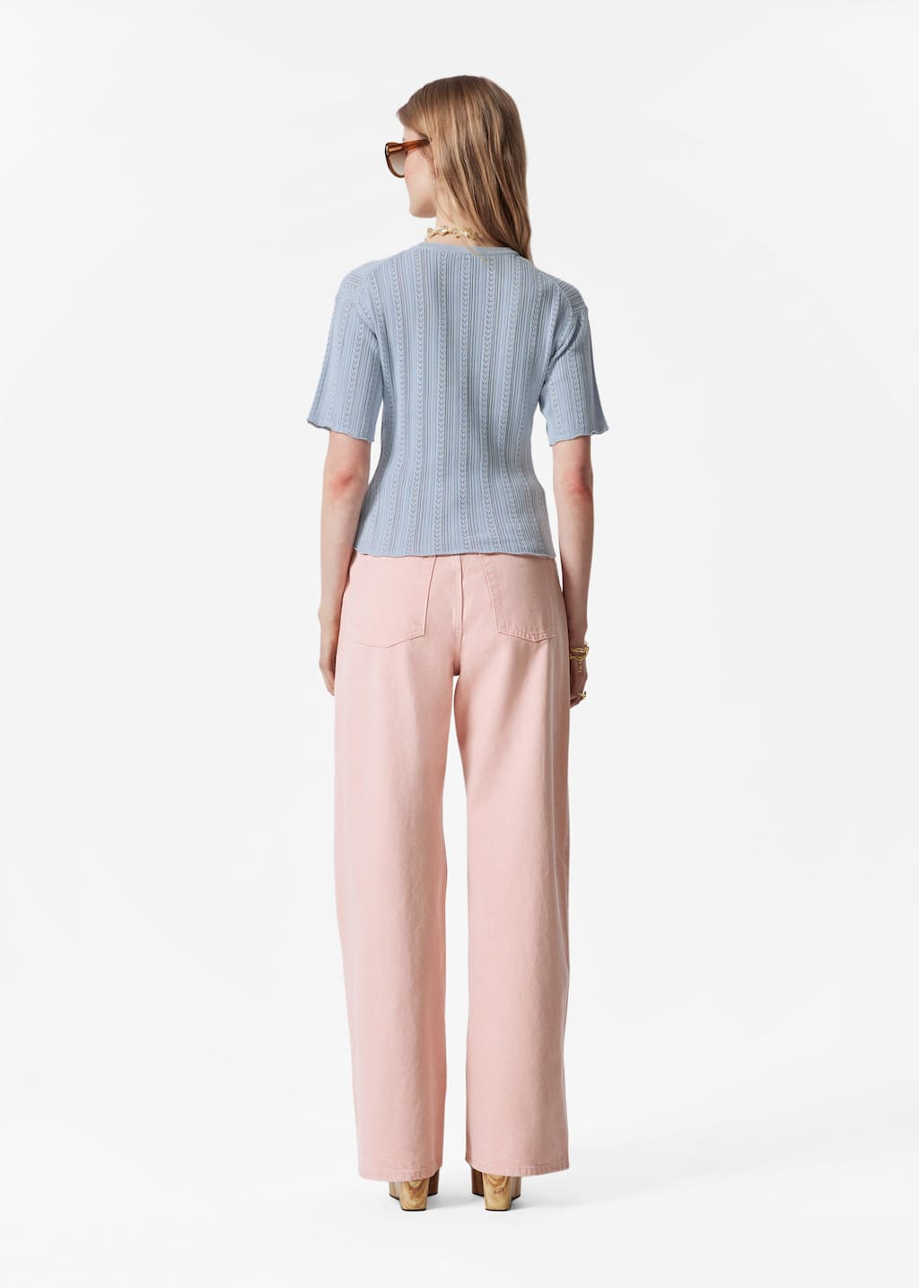 Image of Pointelle Knit T-shirt
