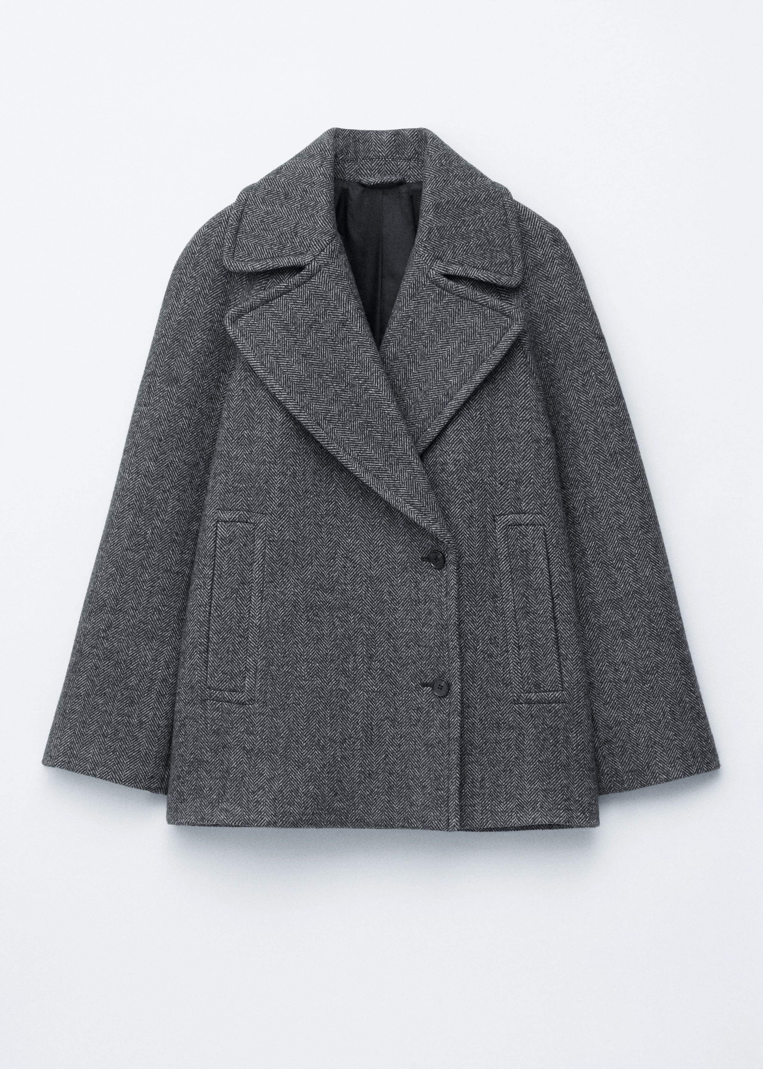 Image of Short Double-Breasted Wool Coat