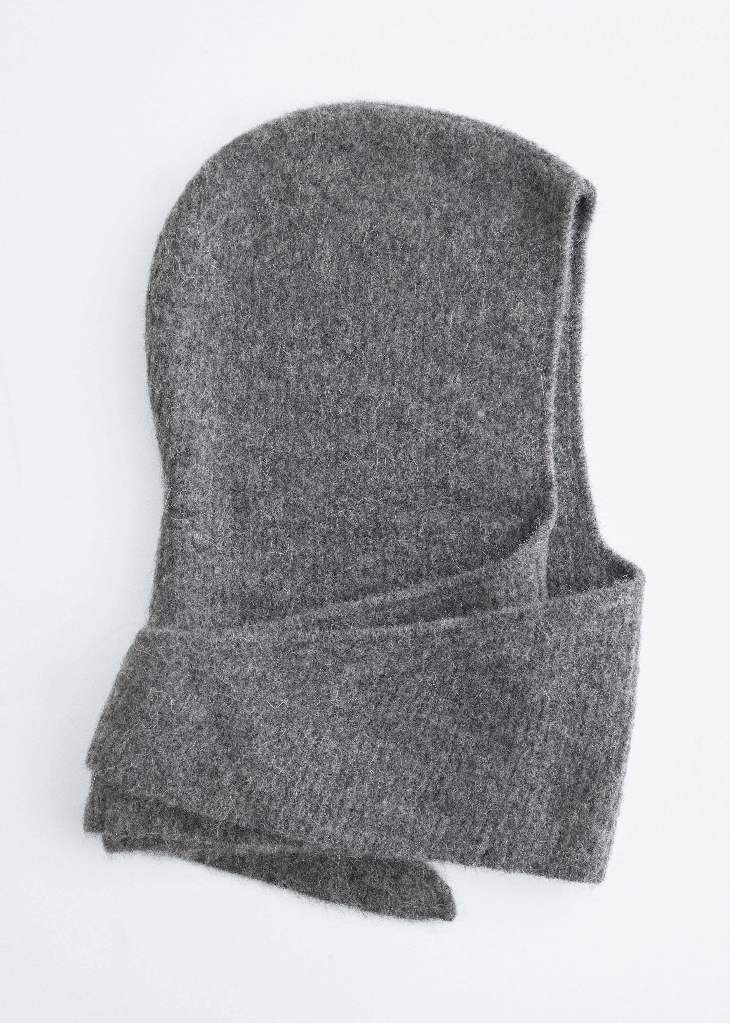 Écharpe à capuche côtelée en alpaga mélangé