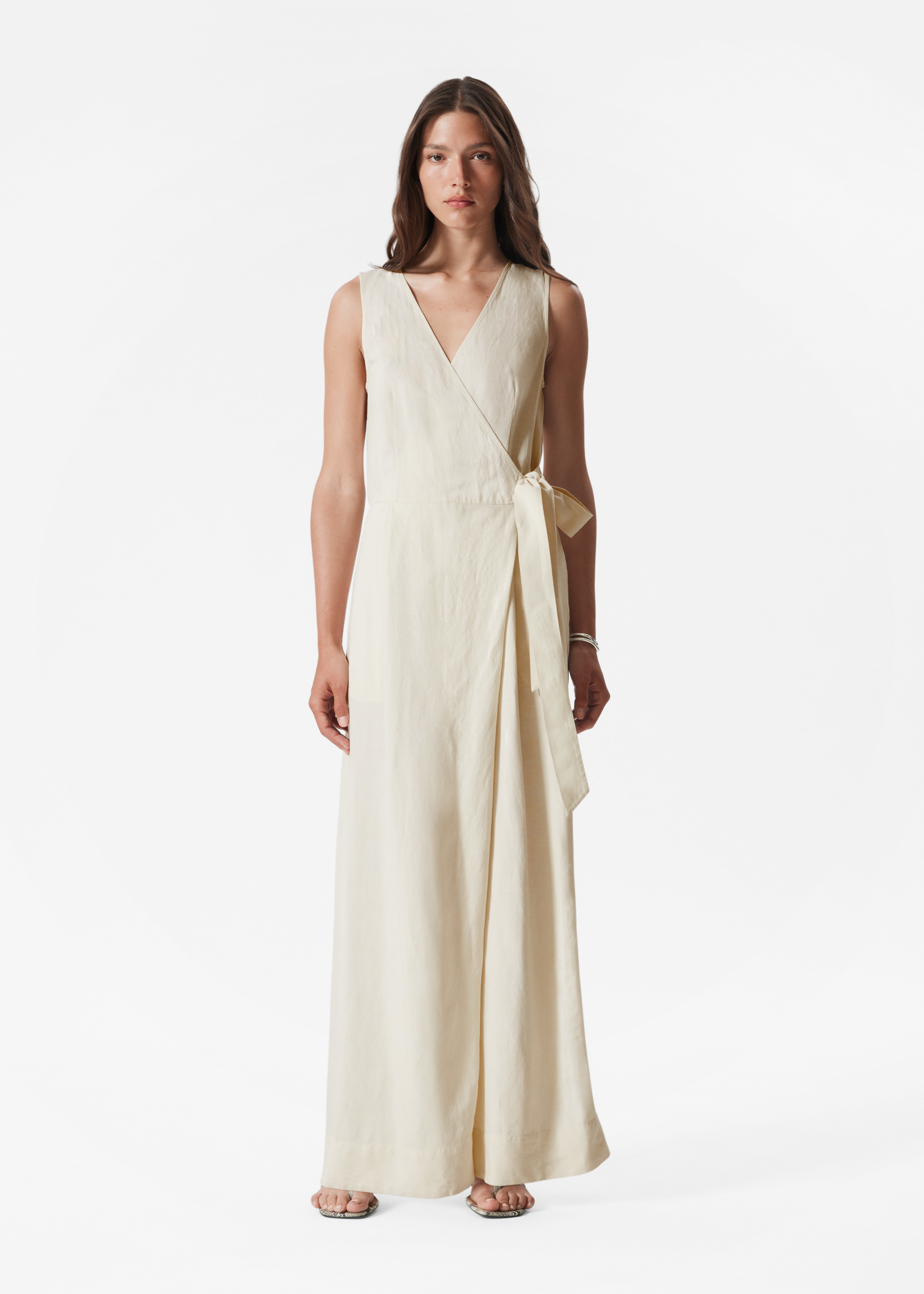 Jumpsuit med omlott - Vit