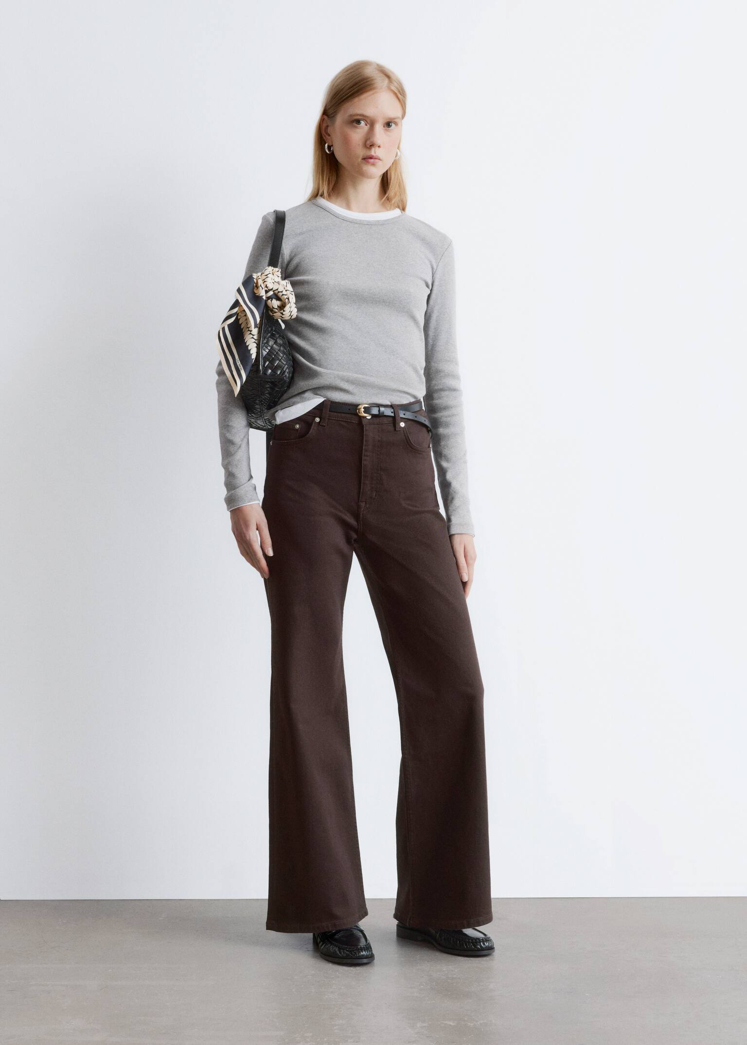 Πλεκτή Δερμάτινη Τσάντα Χιαστί - Black/Χακί Πράσινο/Σκούρο Καφέ - 3