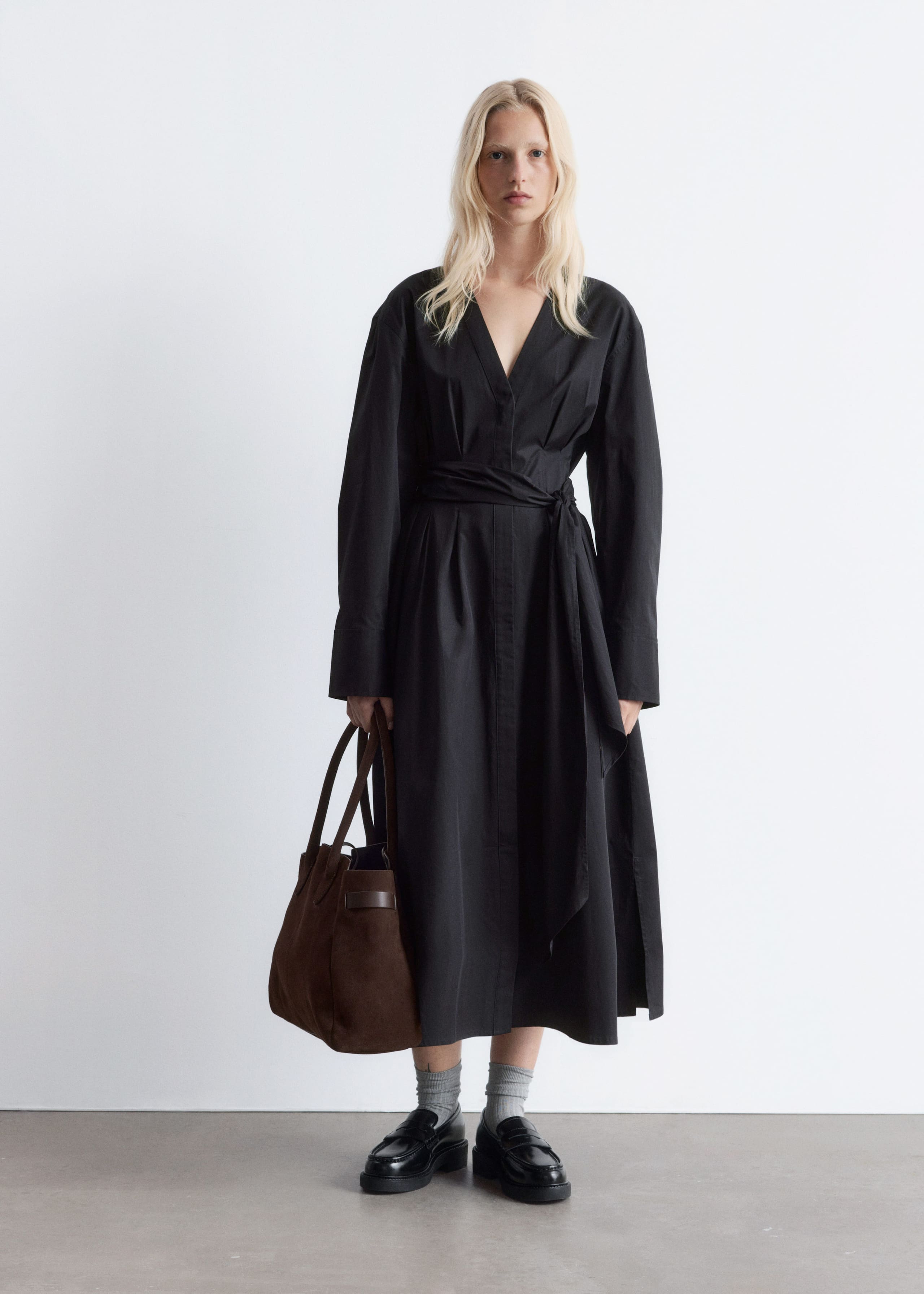 Image of Cotton Shirt Midi Dress