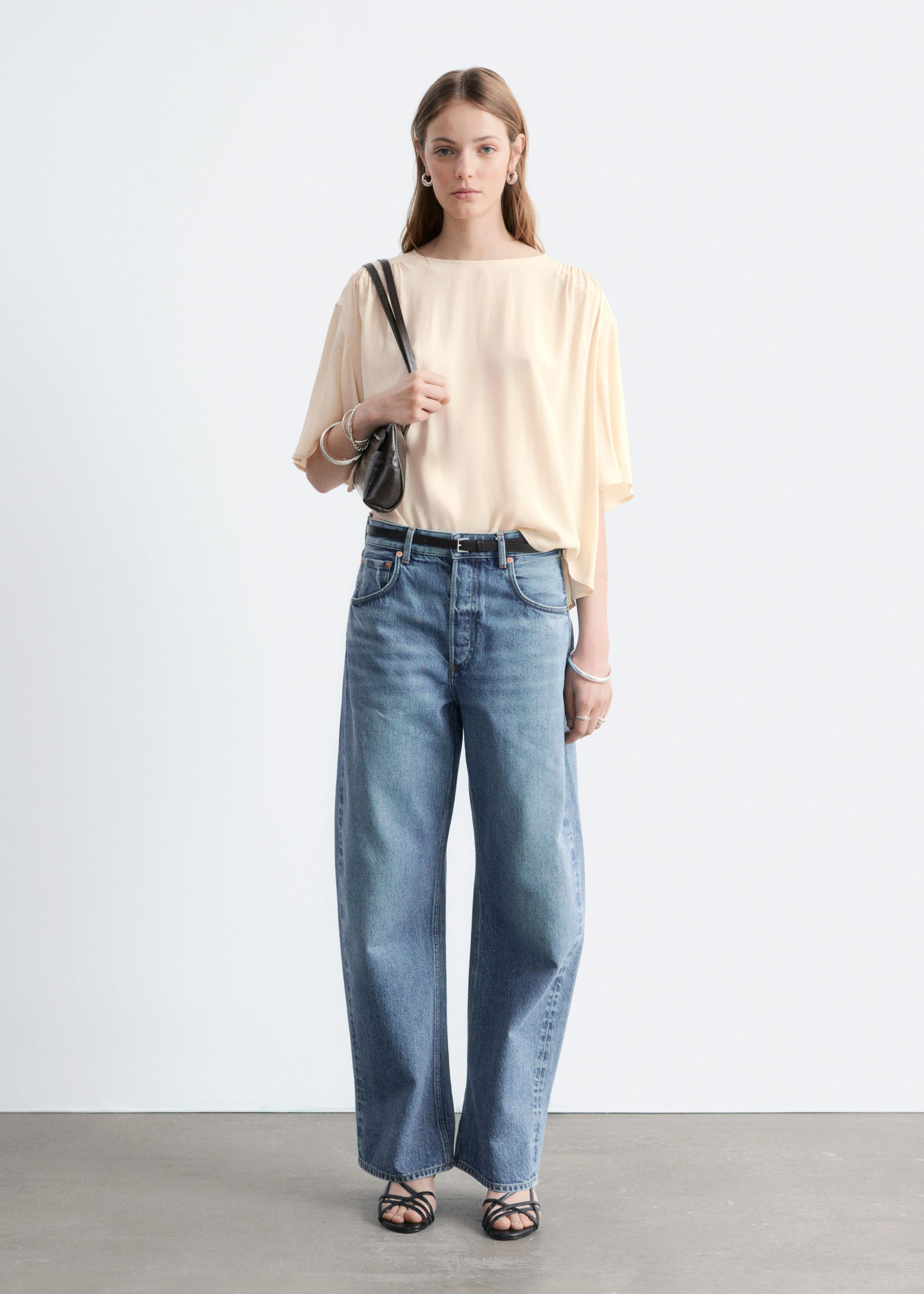 Image of Gathered Crepe Blouse