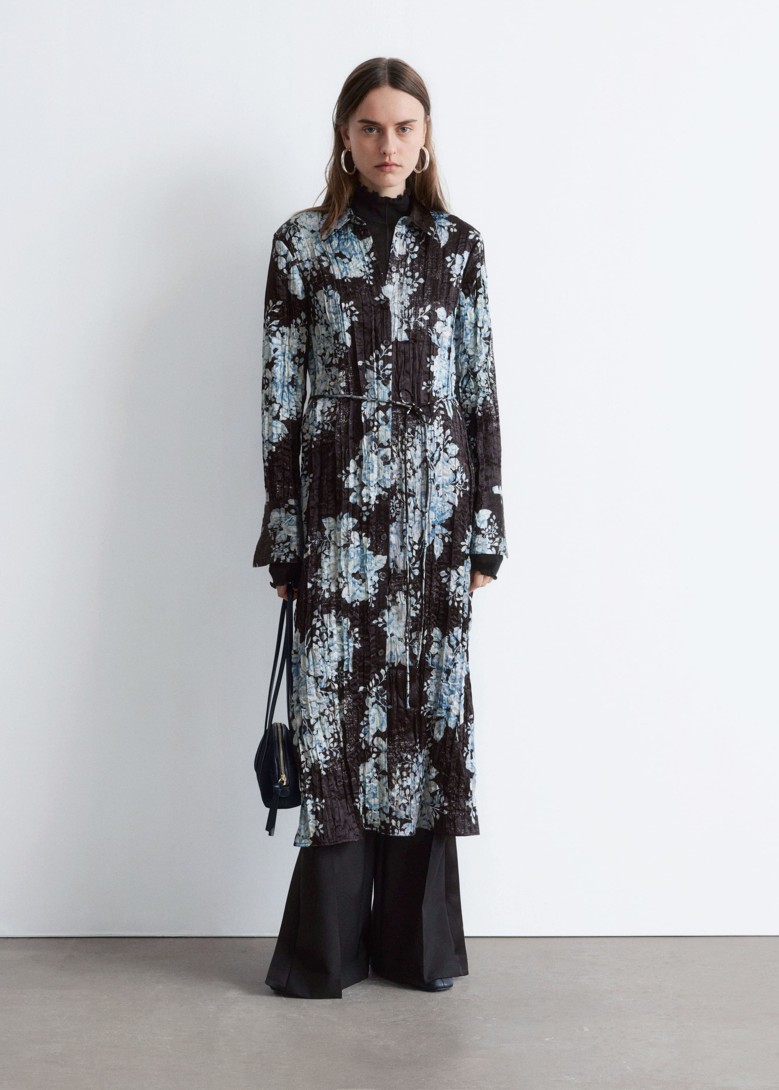 Image of Crêpe Midi Shirt Dress