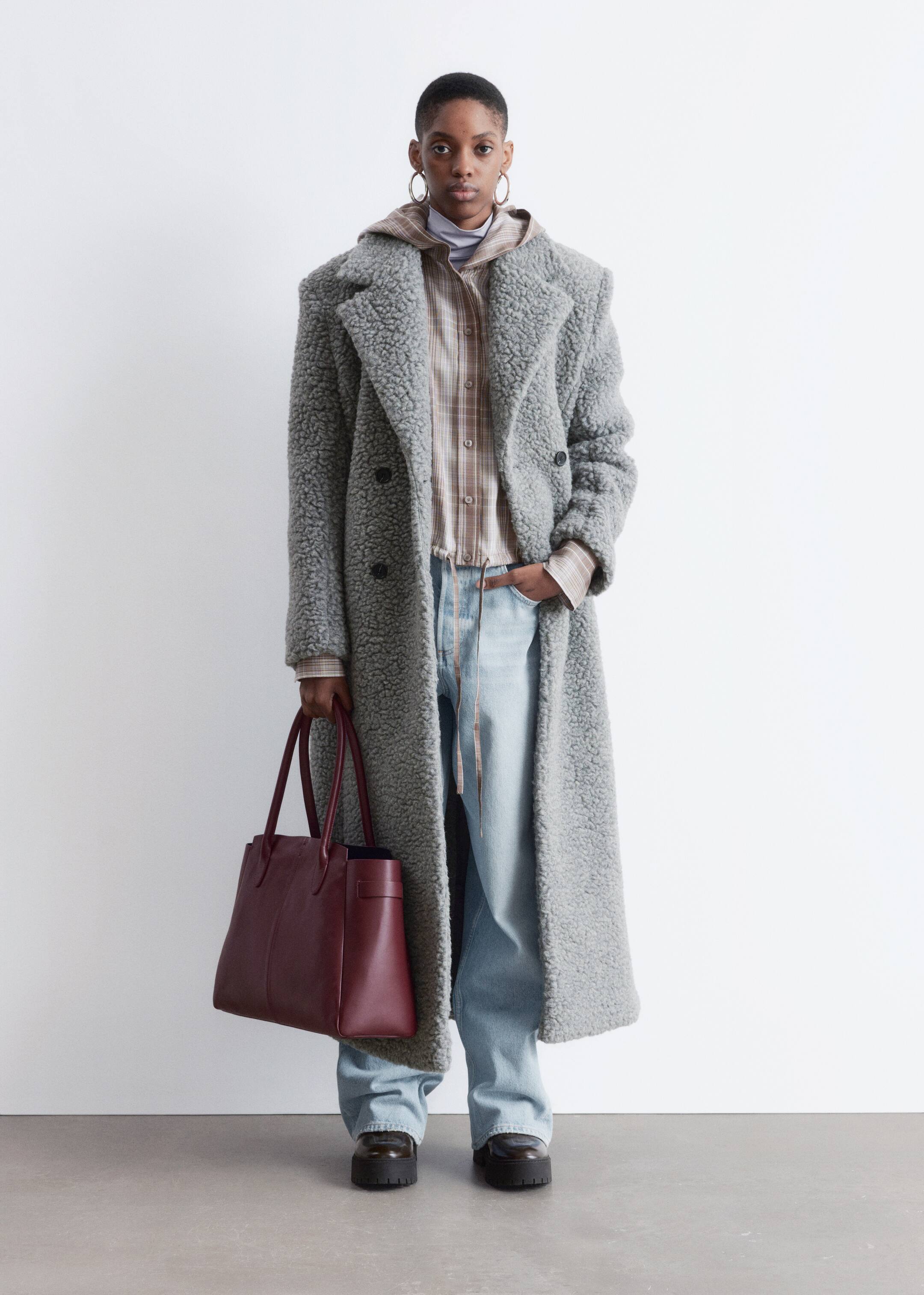 Visualizza immagine più grande: Maxi cappotto in shearling di lana - Grigio - DONNA | H&M IT 1