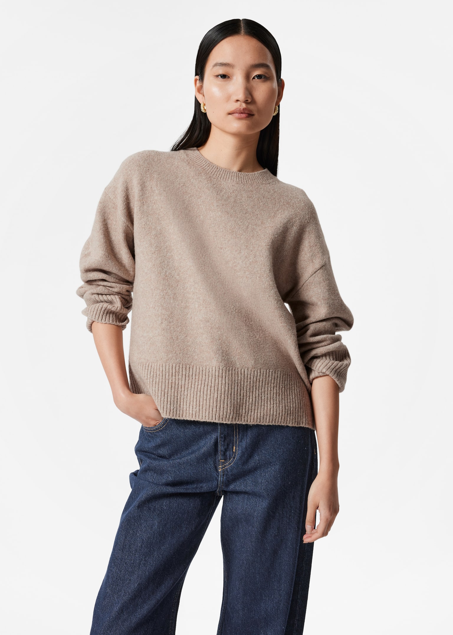 Relaxed Knit Jumper - Mole/Grey Melange/Dark Red/Dark Blue/Black/Mole Beige/White/Cerise Pink/Navy