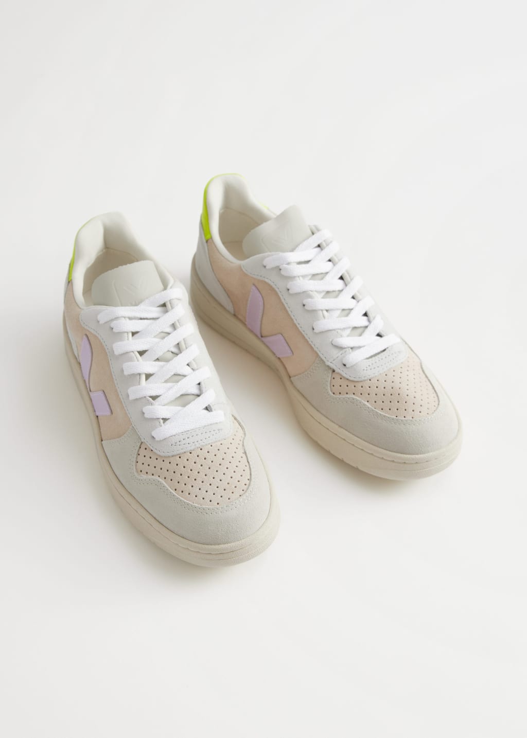 Veja V-10 Suede Sneakers - Yellow/Lilac/Pink - Still Life