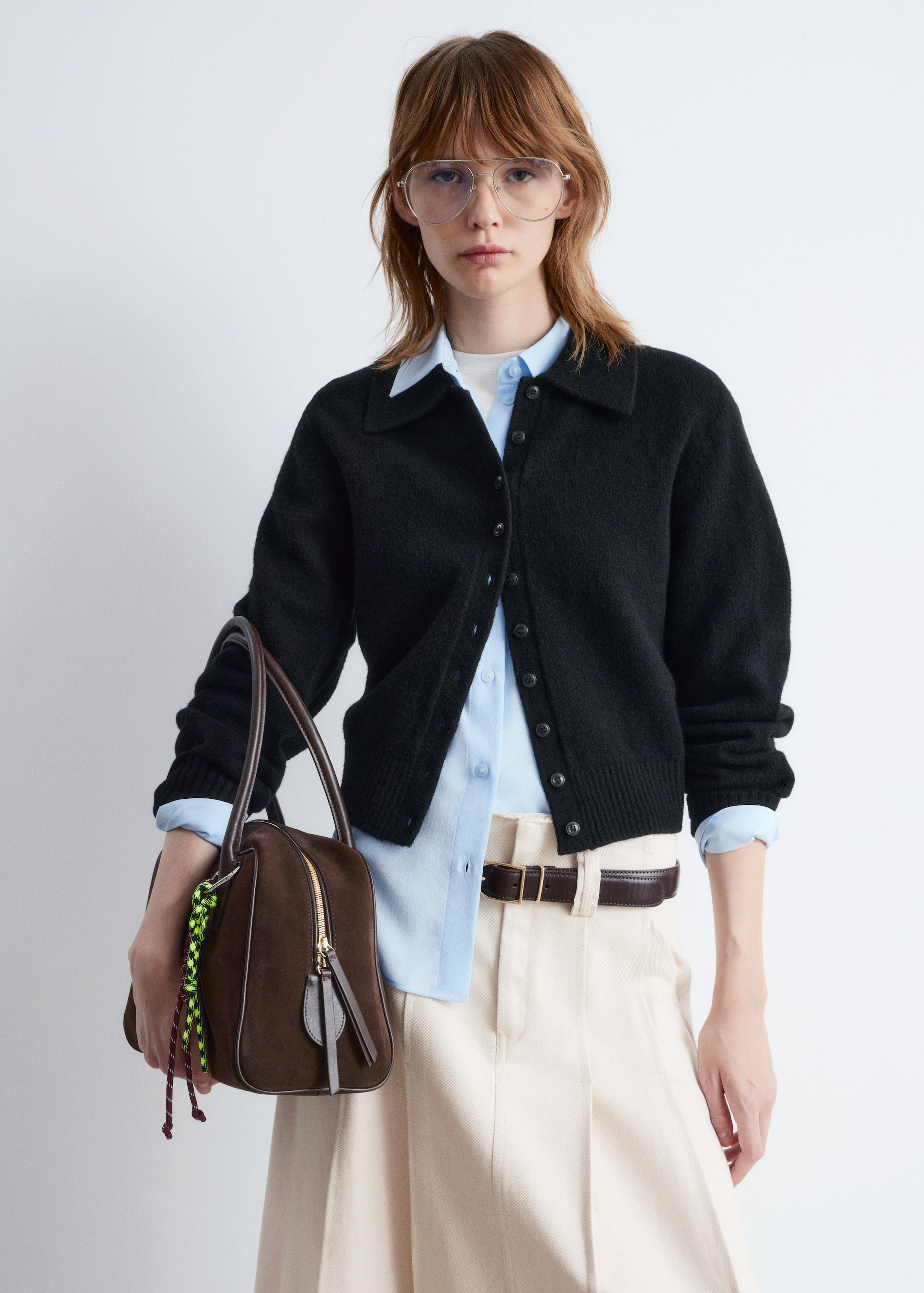 View larger image: Knitted Collar Cardigan - Black - Ladies | H&M GB 1