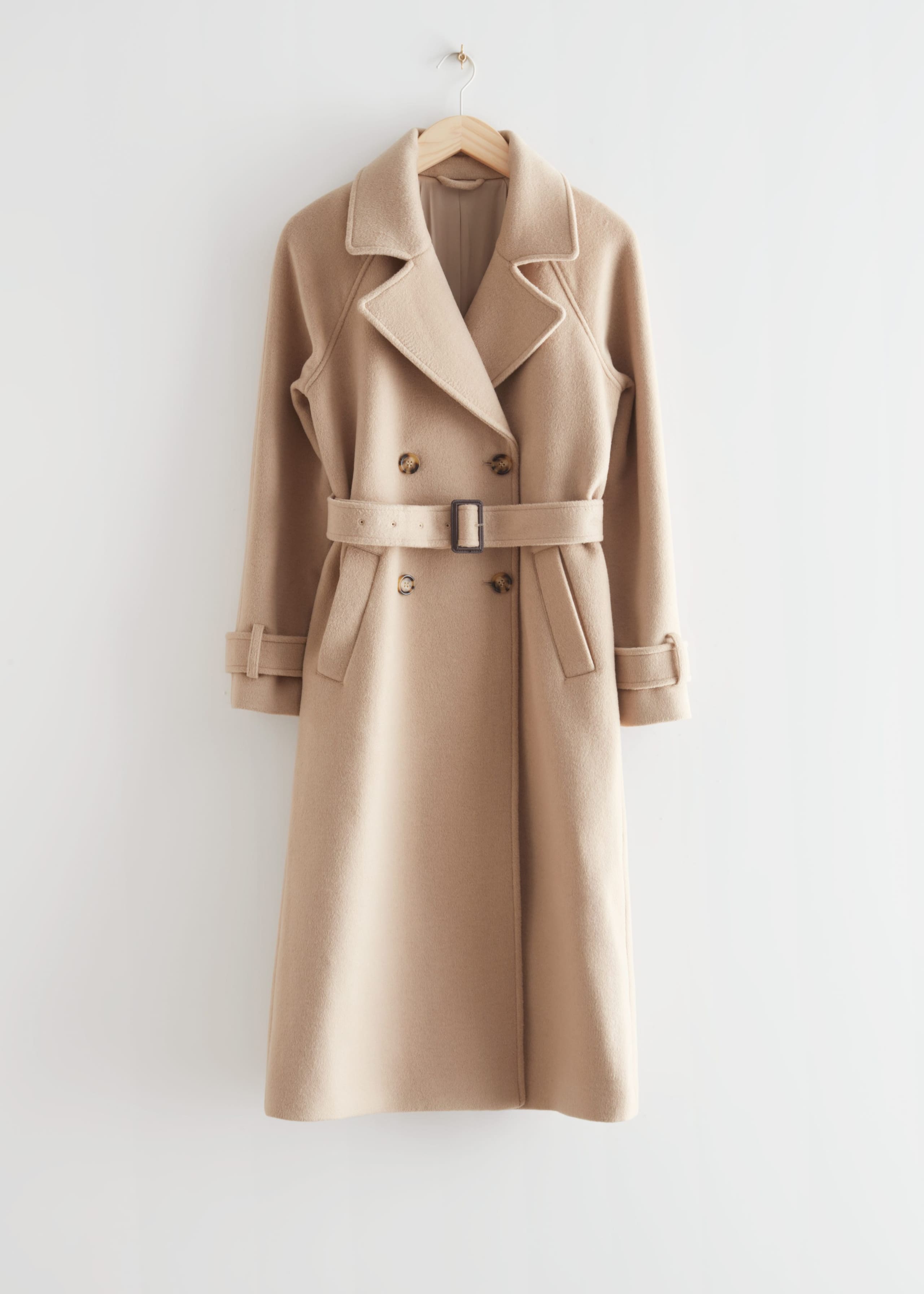 Belted Wool Coat - Beige - Still Life