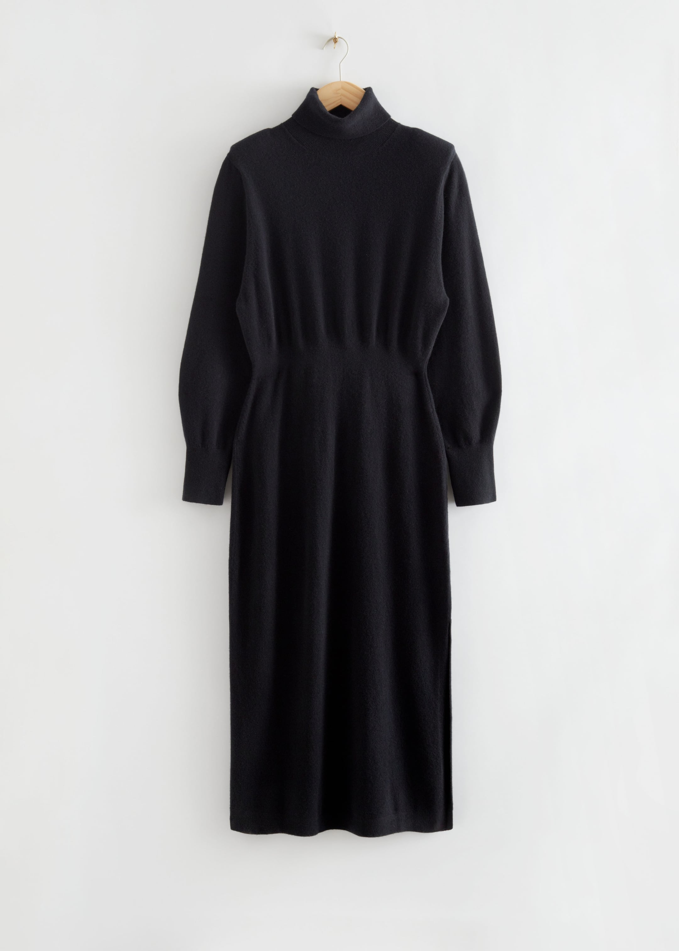 Größeres Bild ansehen: Kleid aus Merinowolle mit Rollkragen - Schwarz - Ladies | H&M DE 1