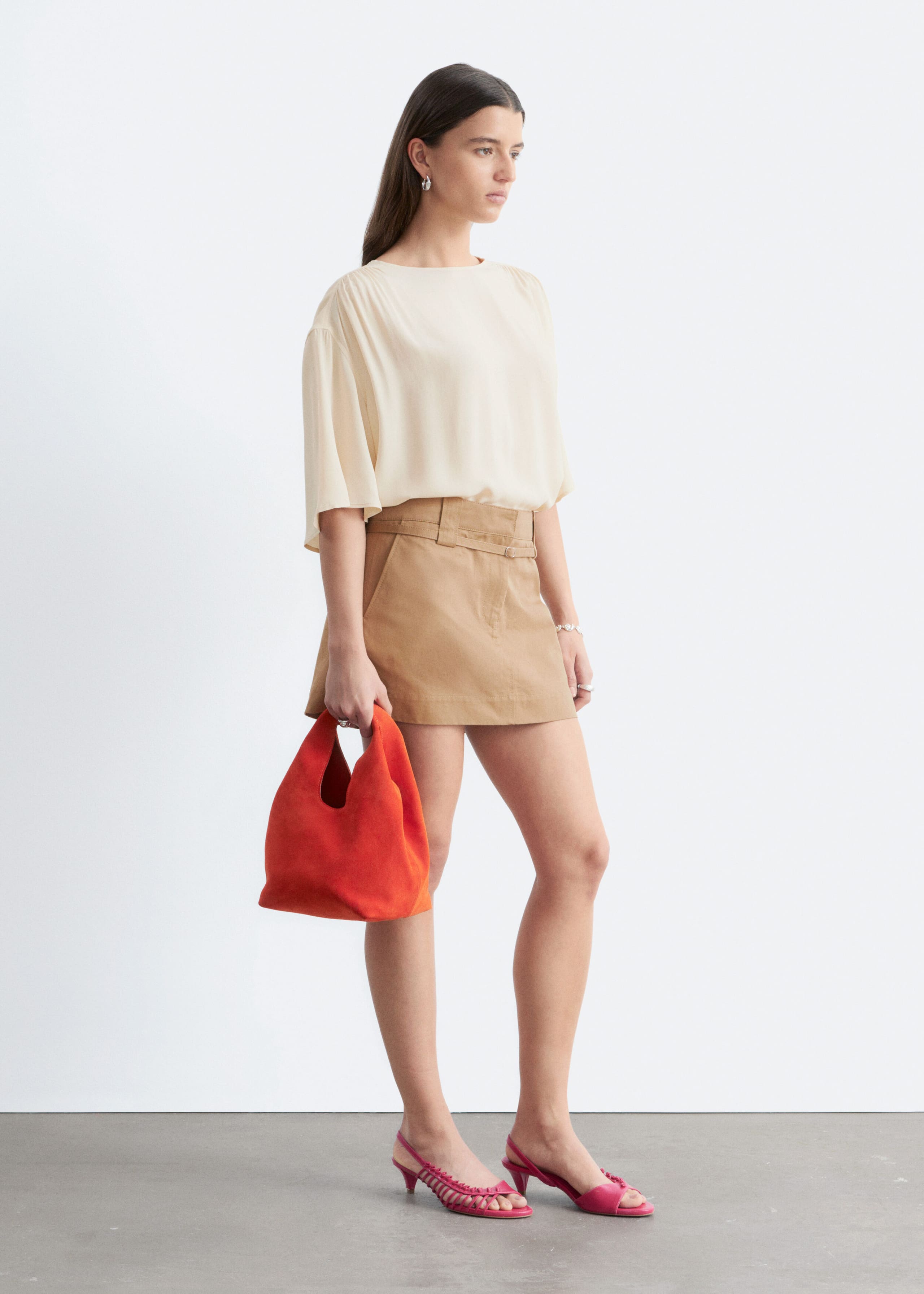 Image of Gathered Crepe Blouse