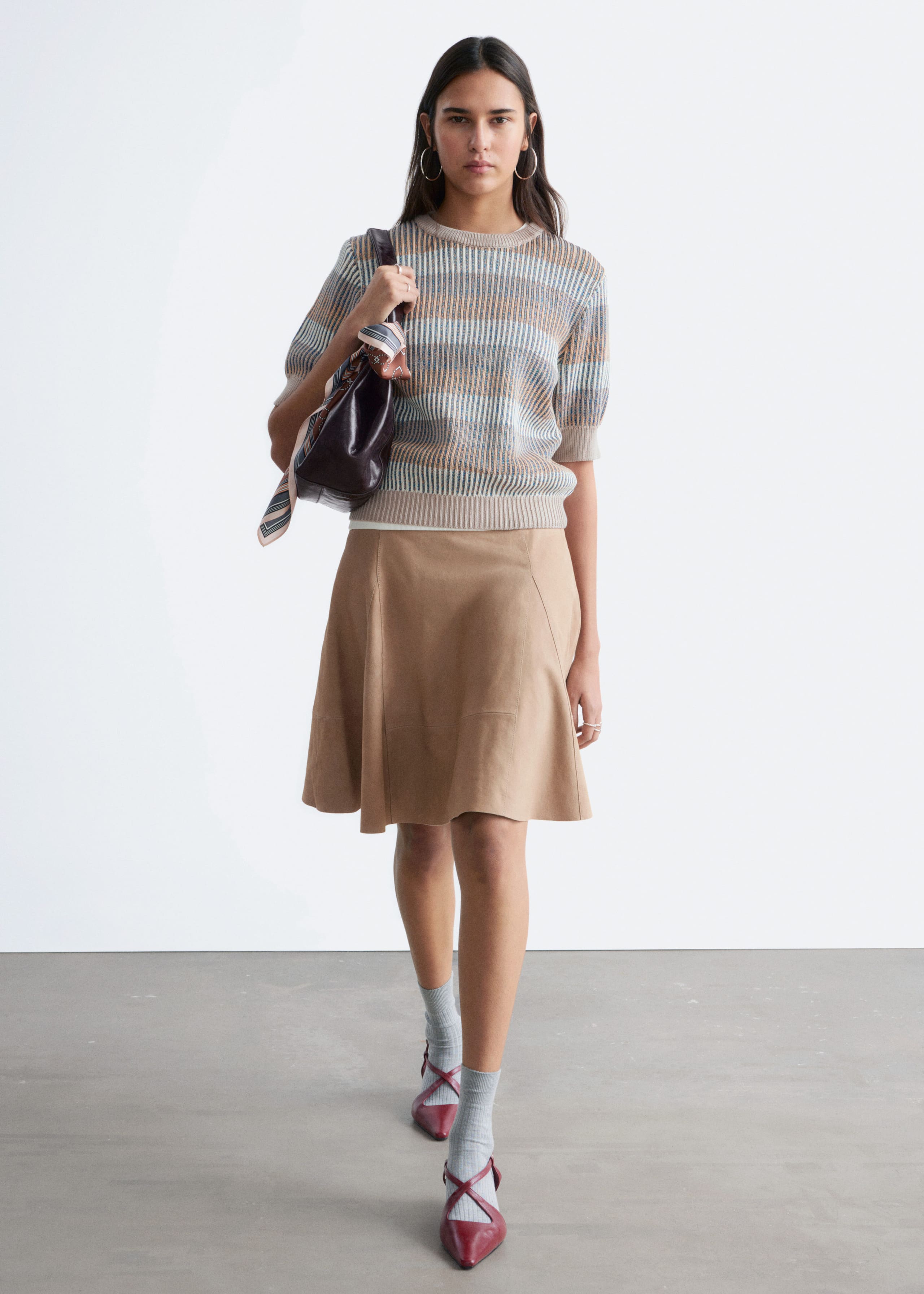 Image of Rib-Knit T-Shirt