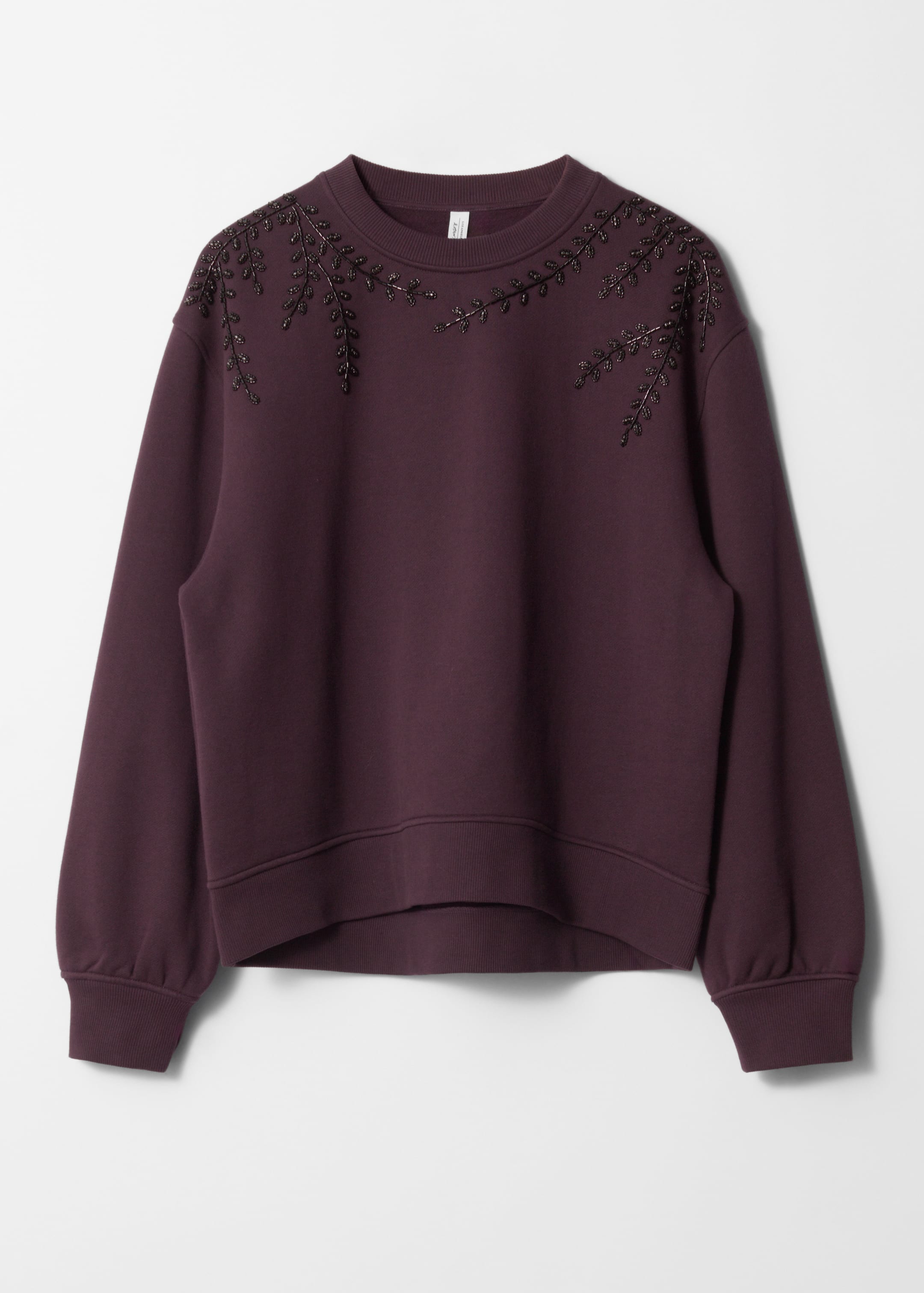 View larger image: Rhinestone-Embroidered Sweatshirt - Burgundy - Ladies | H&M GB 1