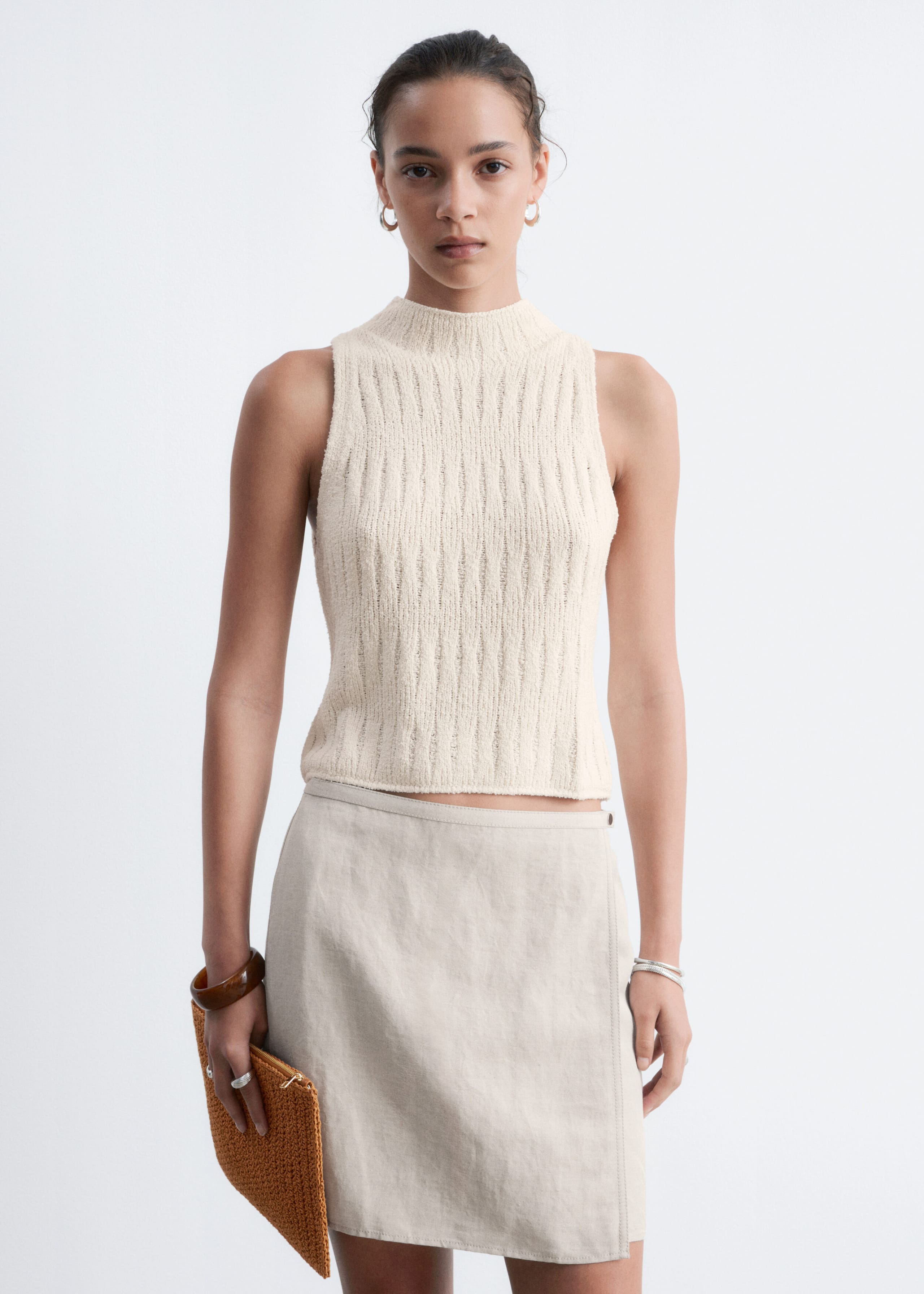 Knitted Silk Tank Top - Off White - Still Life