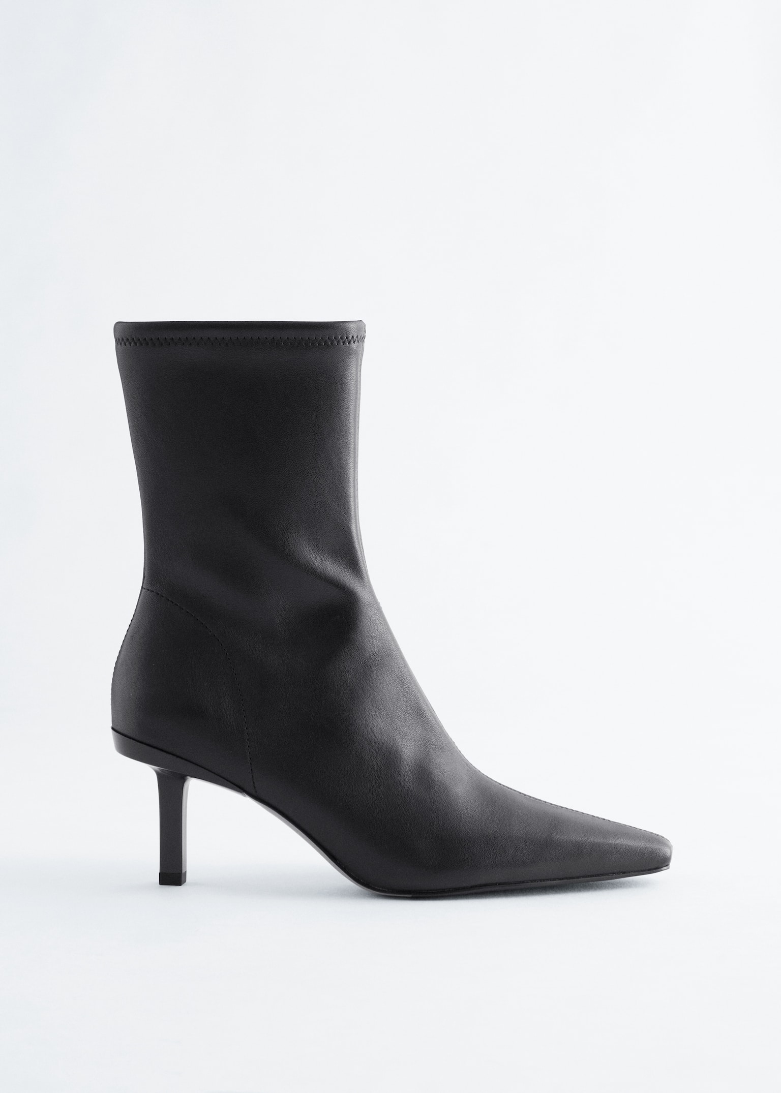 Bottines en cuir extensible - Cuir noir