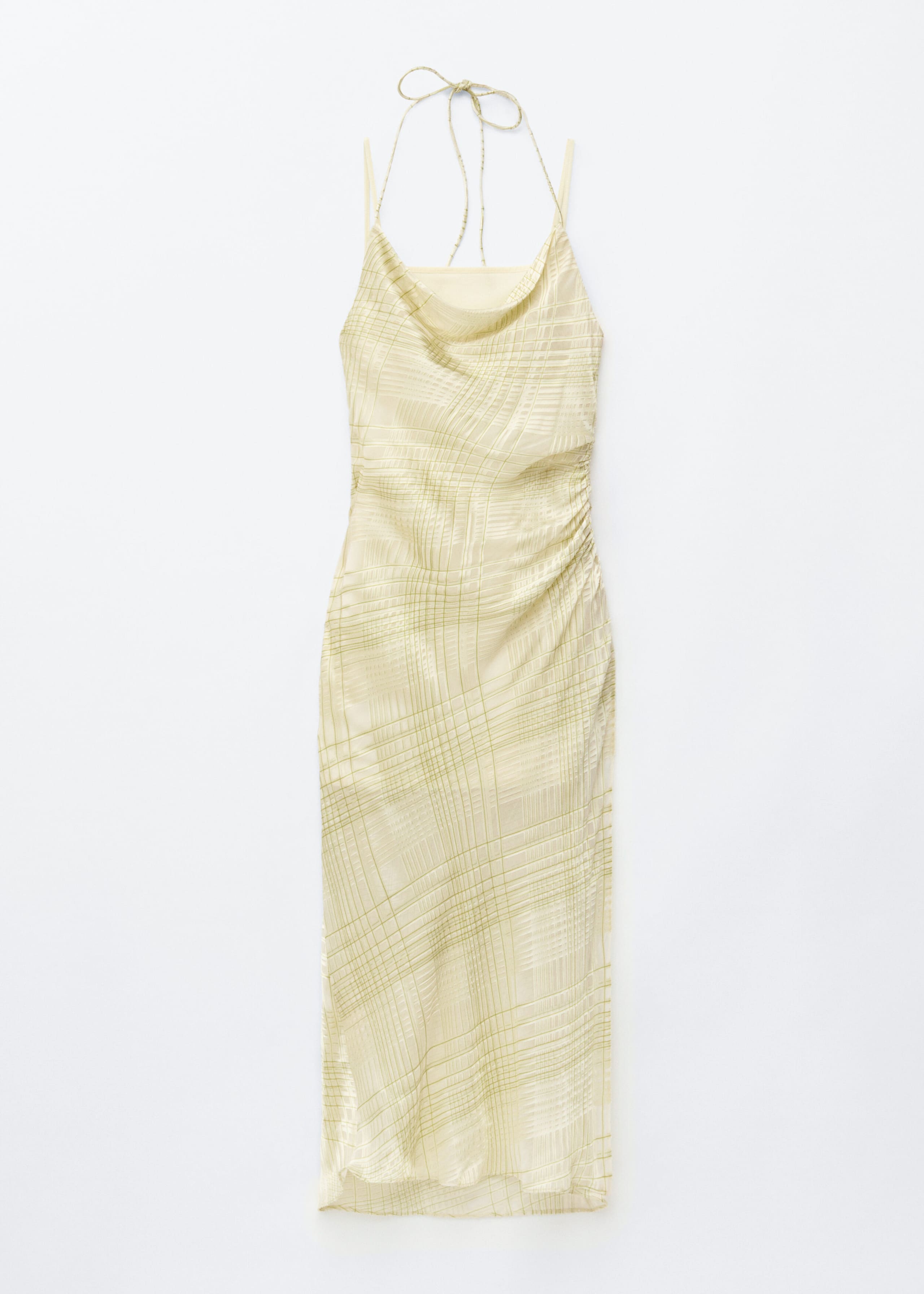 Image of Cowl-Neck Jacquard Midi Dress