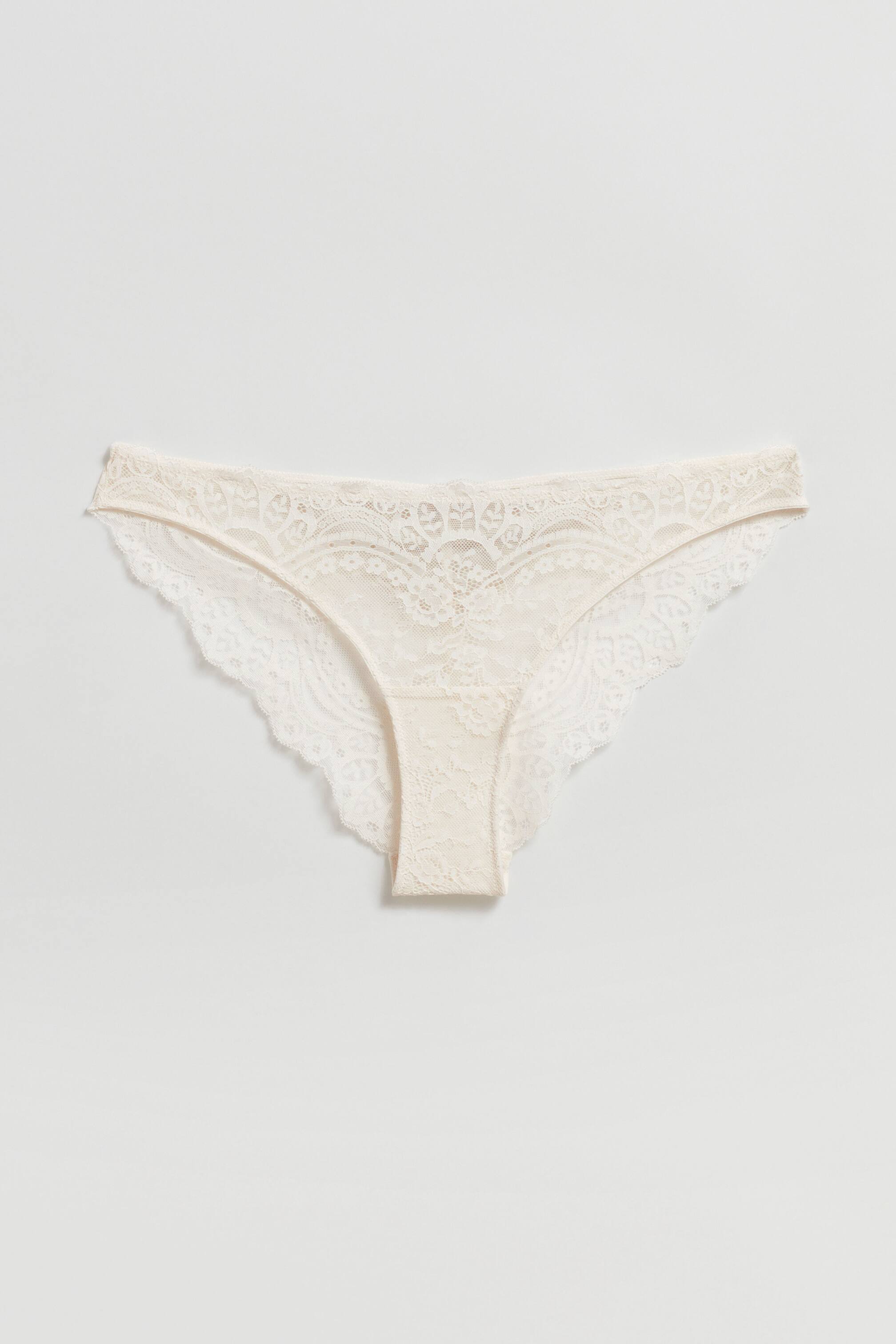 Vis større bilde: Blondetruser i sateng - Krem - Ladies | H&M NO 1