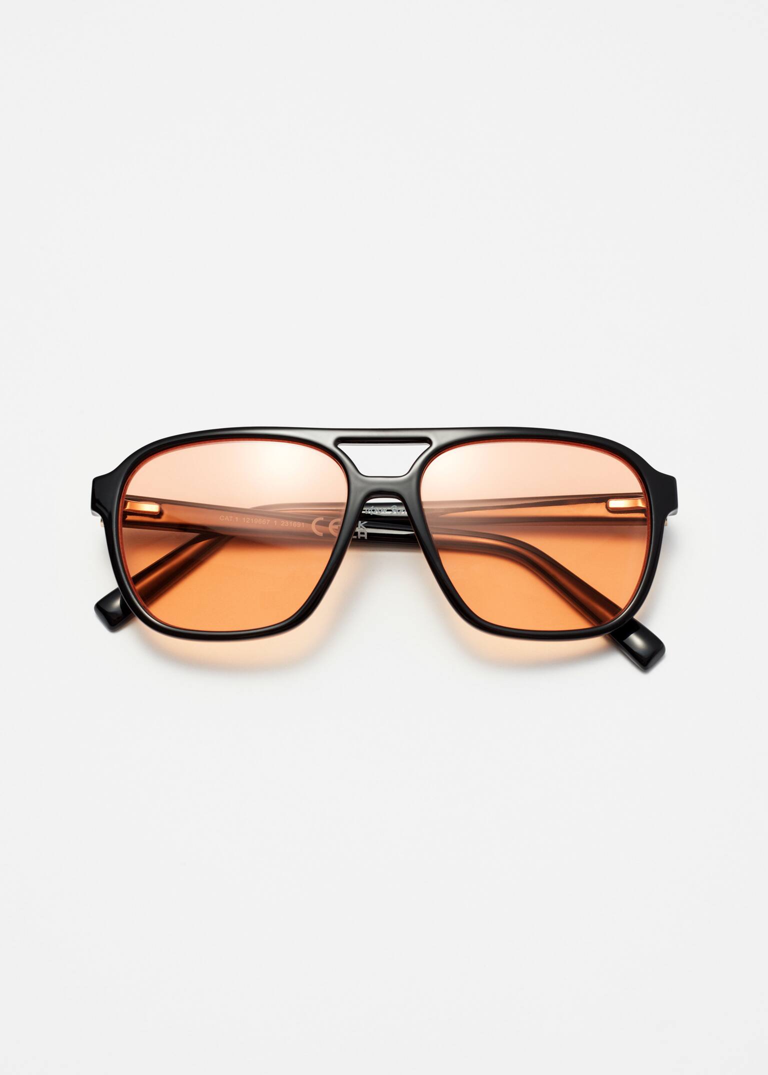 Ochelari de soare cu rame aviator - Negru/Tortoise/Caisă