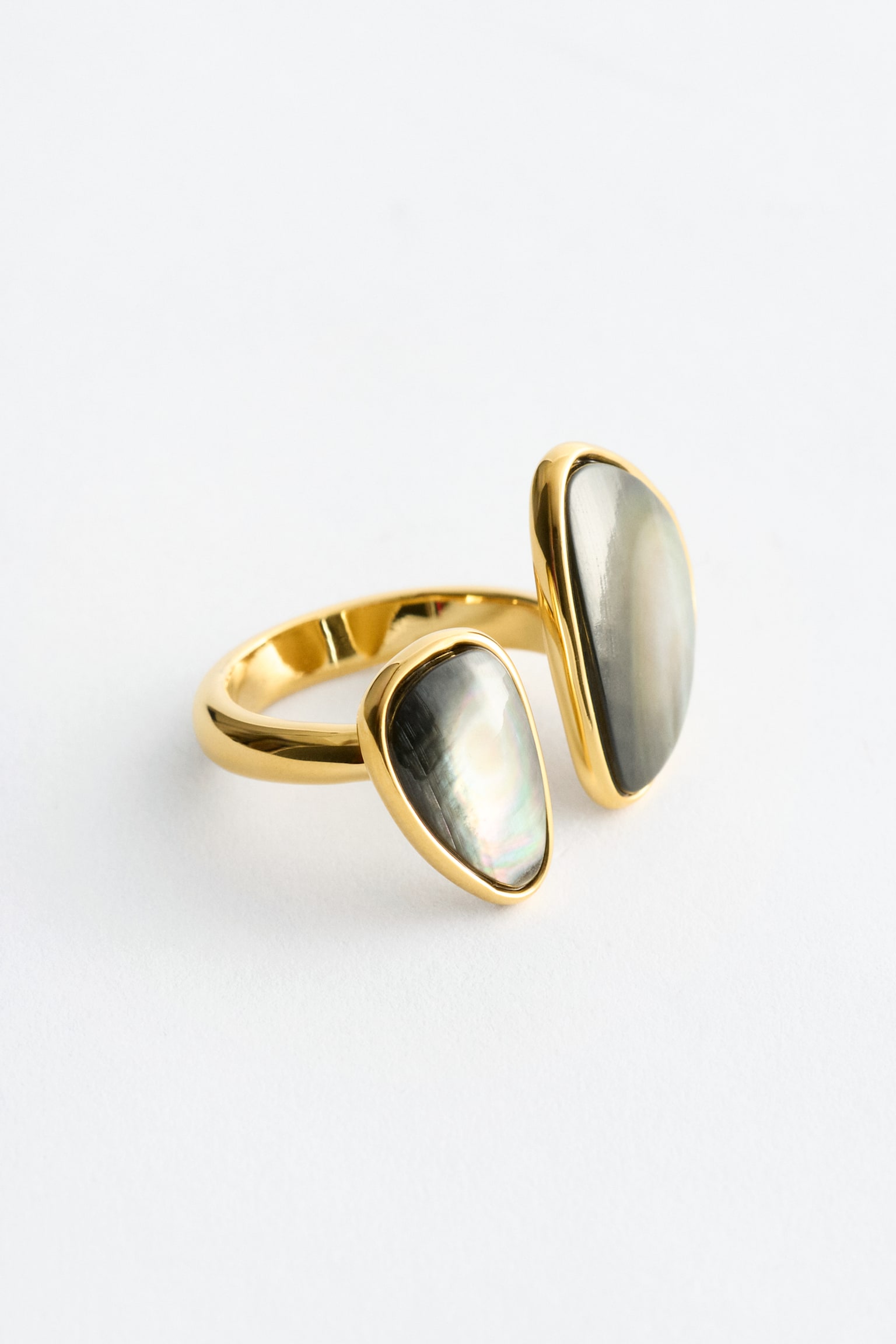 Cocktailring mit Perlmuttdetails - Gold - 1