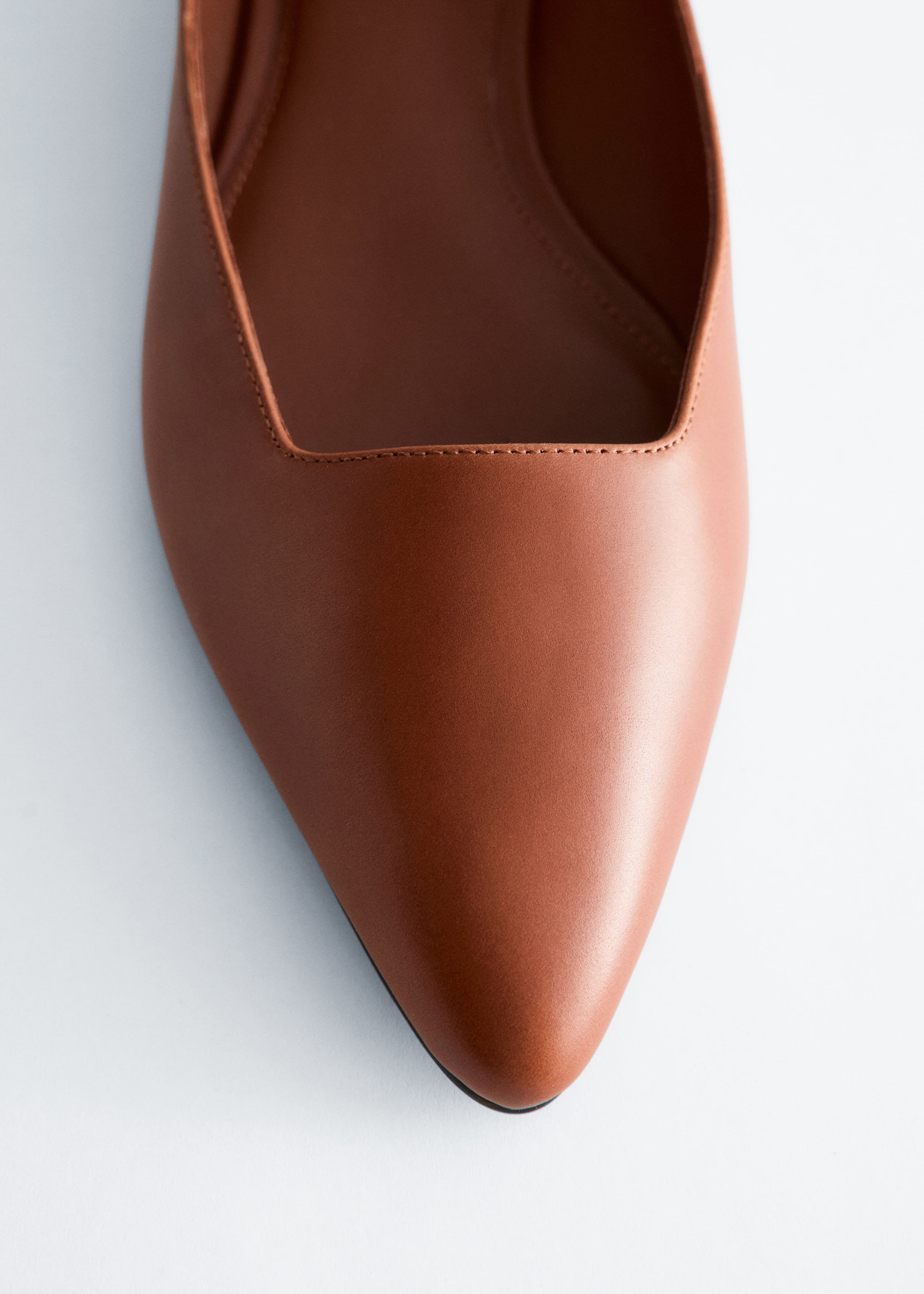 Leather Cross-Strap Ballet Flats - Cognac Brown - Still Life