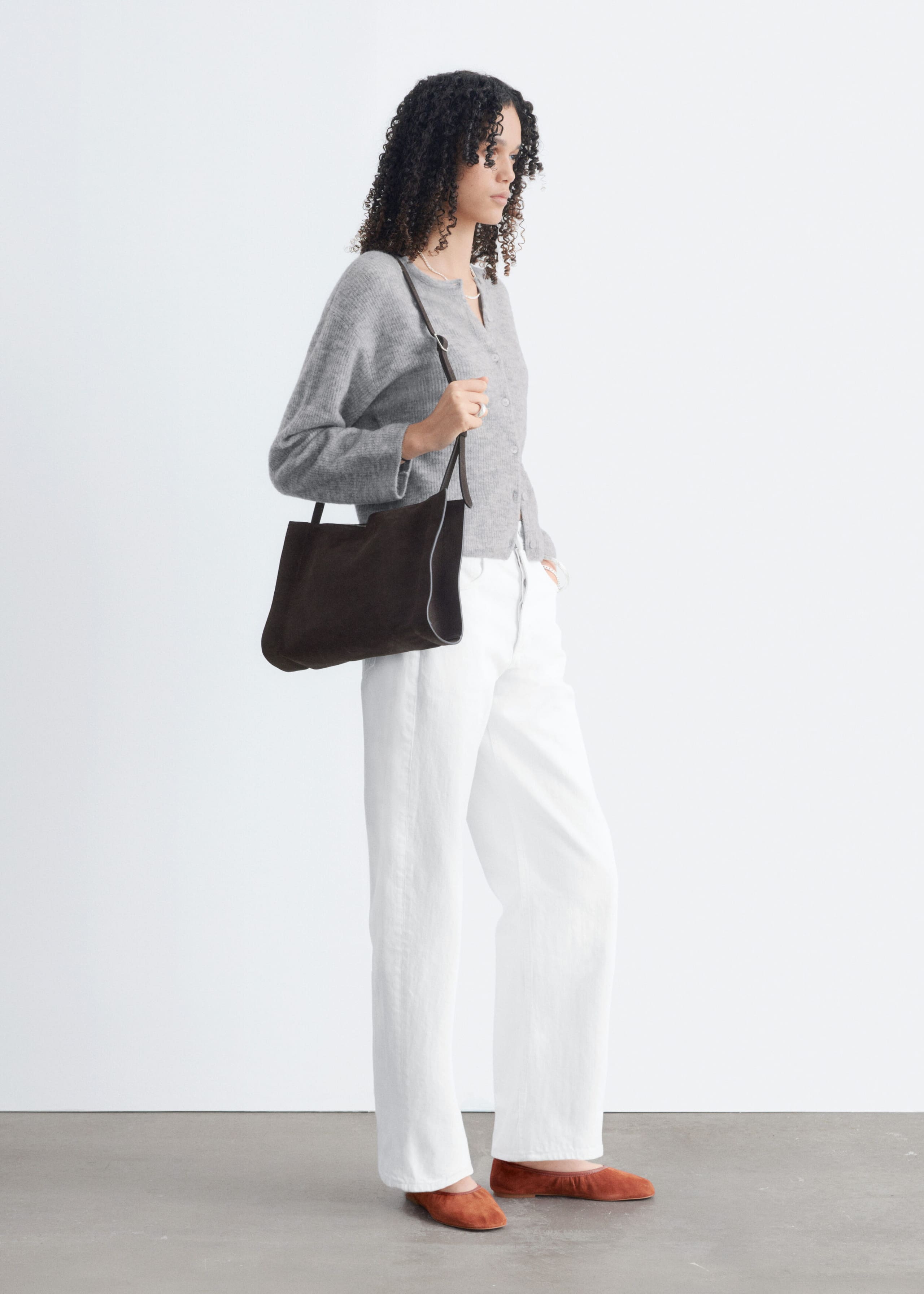 Alpaca-Blend Knitted Cardigan - Mole - Lookbook