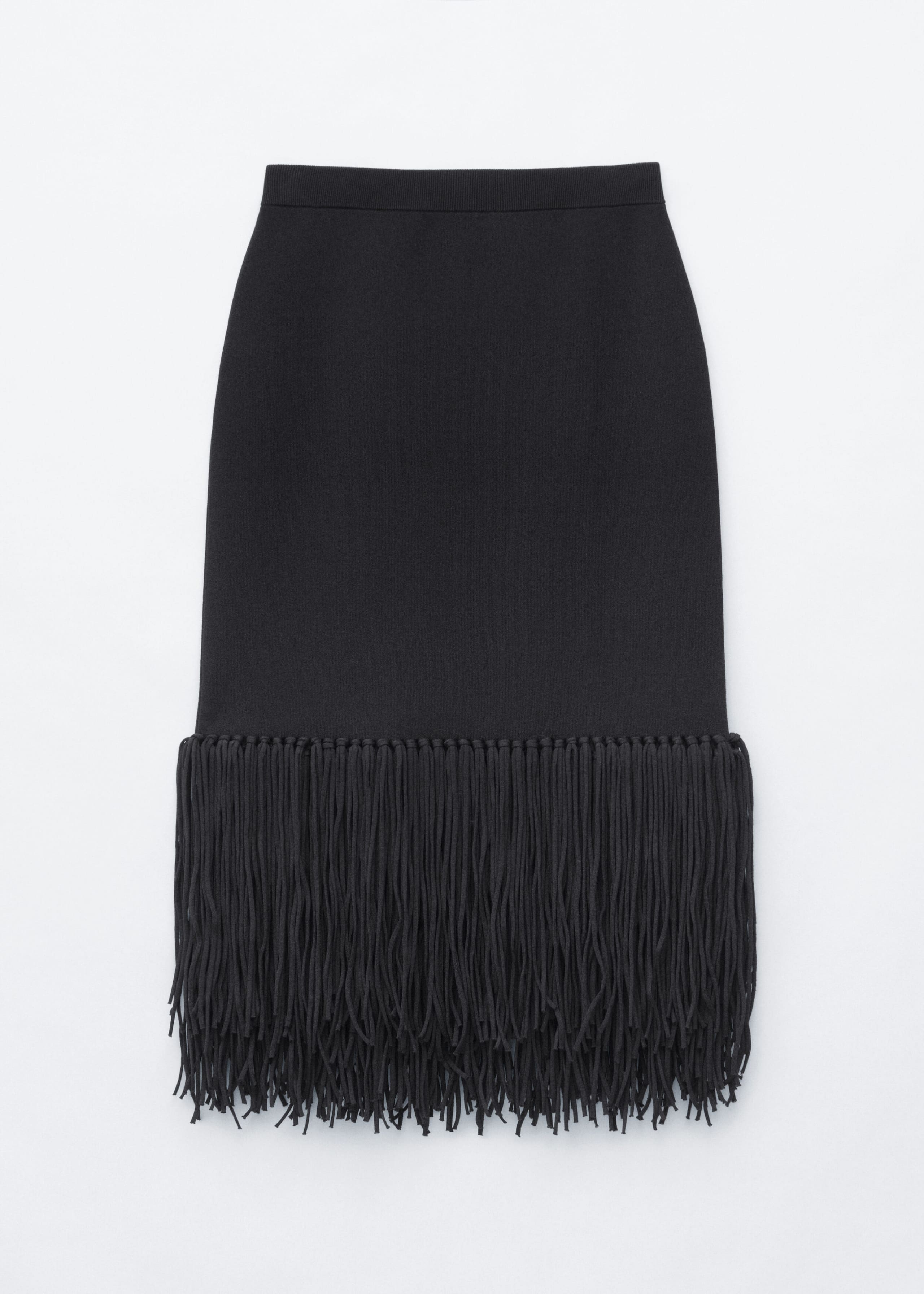 Fringed Midi Skirt - Black - Still Life