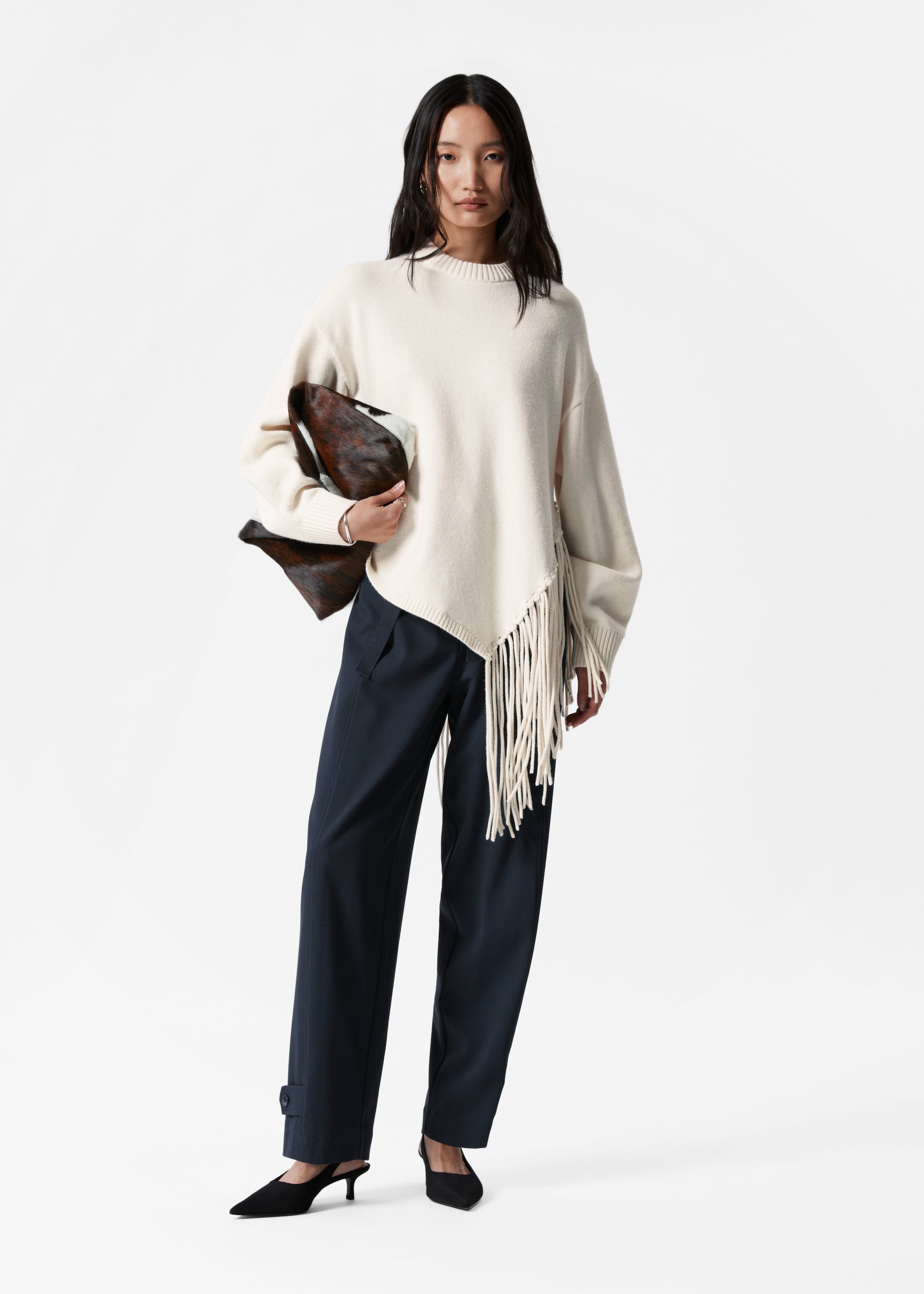 Visa större bild: Byxa med dragsko - Marinblå - DAM | H&M SE 1