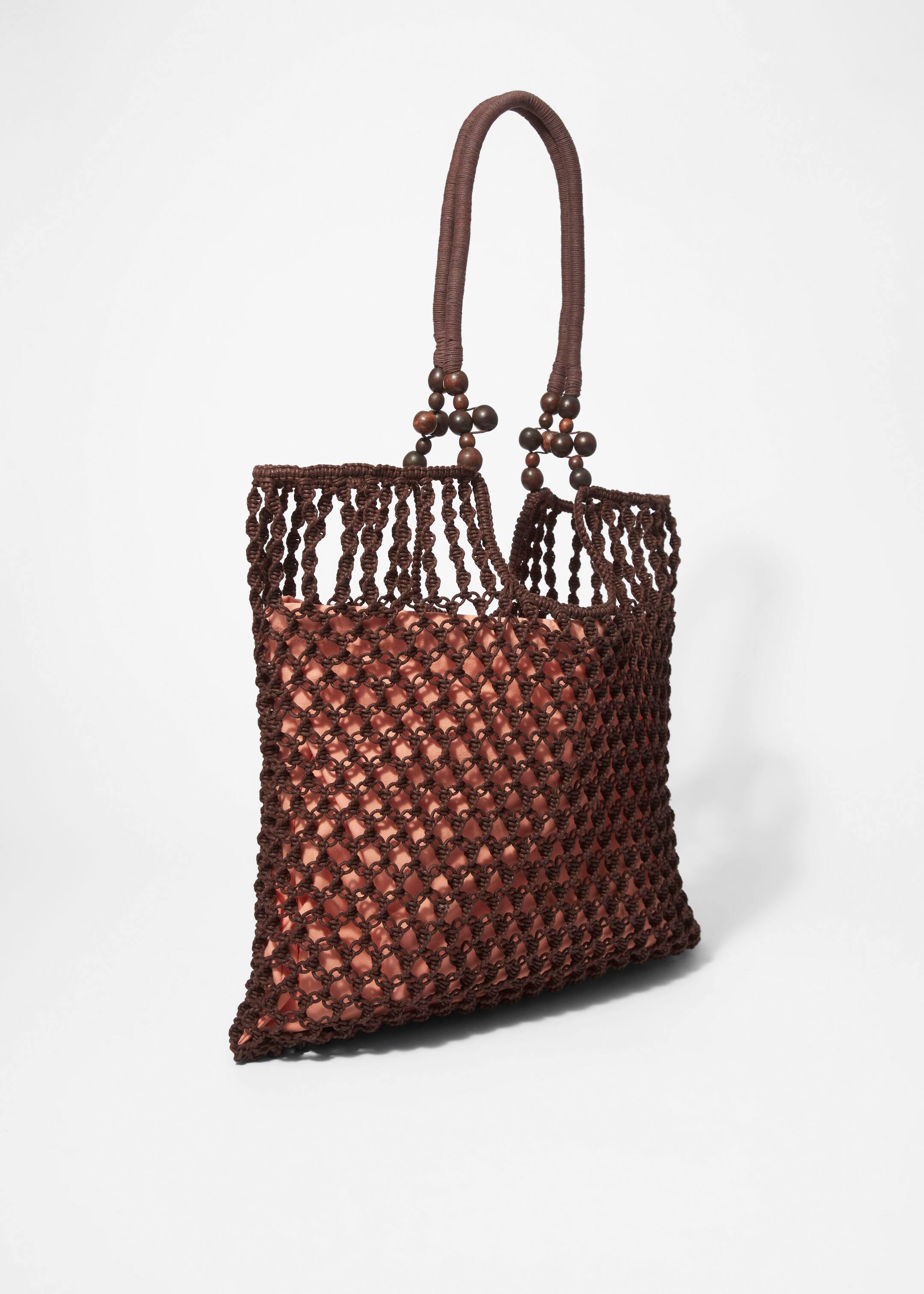 Größeres Bild anzeigen: Gehäkelte Tragetasche mit Perlenverzierung - Dunkelbraun - Ladies | H&M AT 3