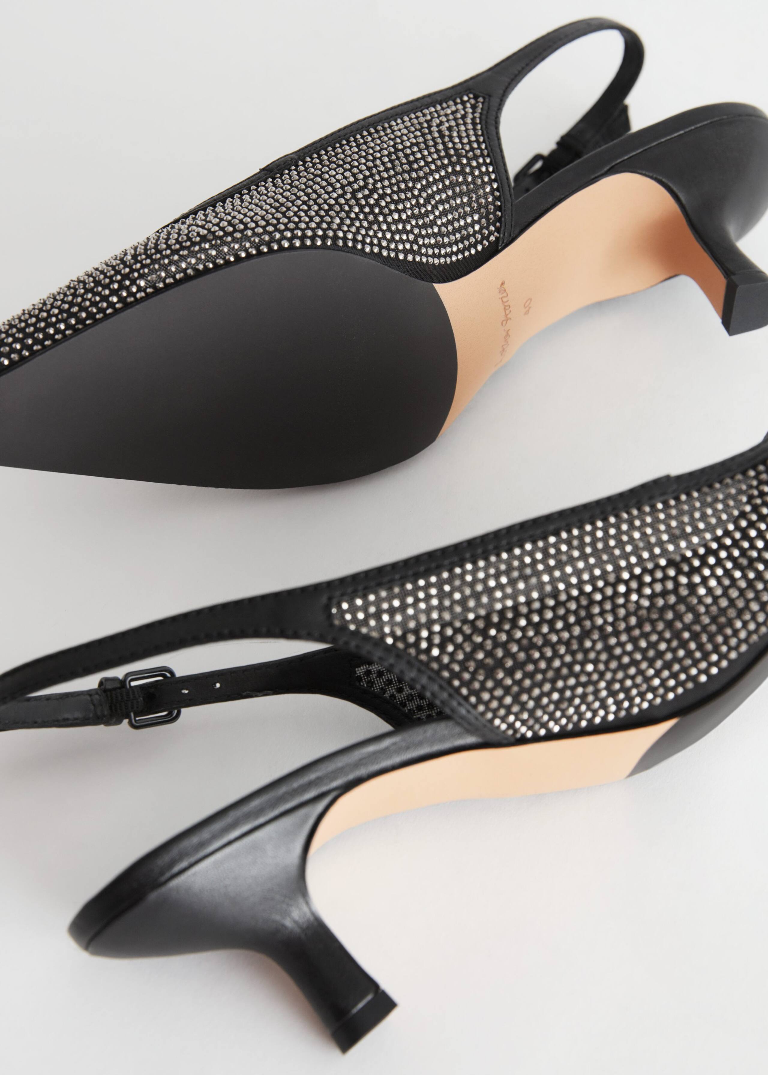 StuddedSlingbackPumps - Black - Natura morta